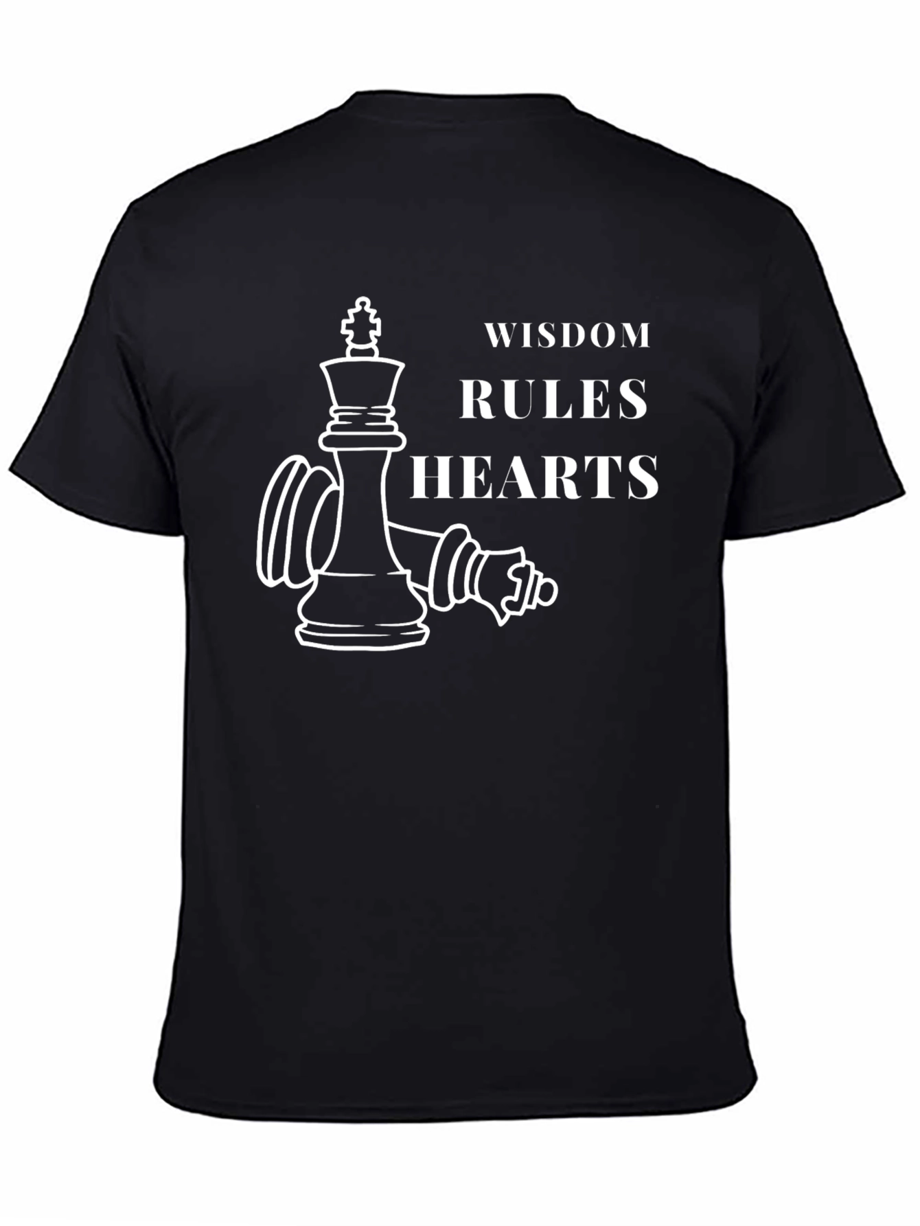 Wisdom Rules Hearts Black Graphic Tee