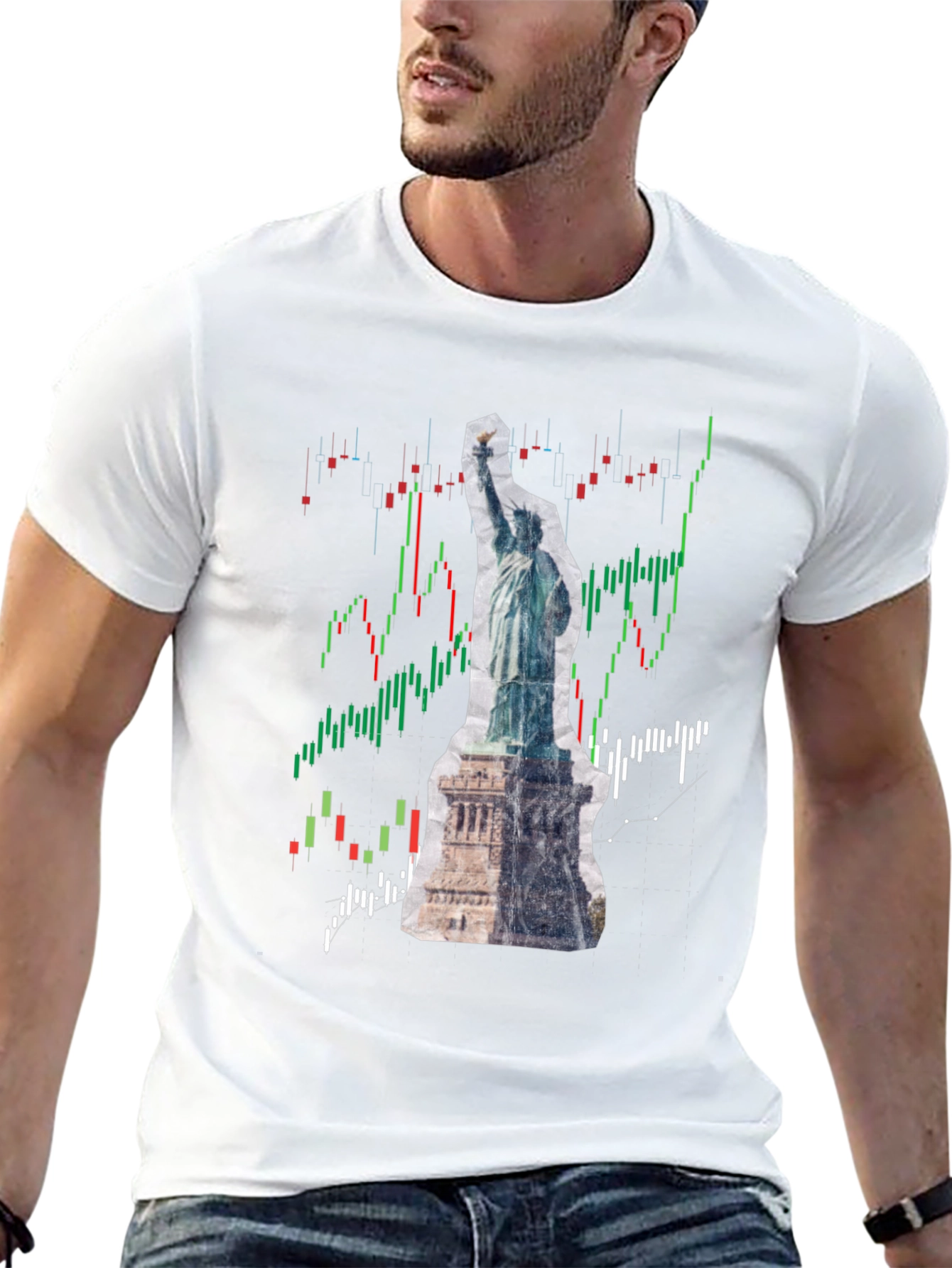 Statue of Liberty Stock Chart Graphic Tee