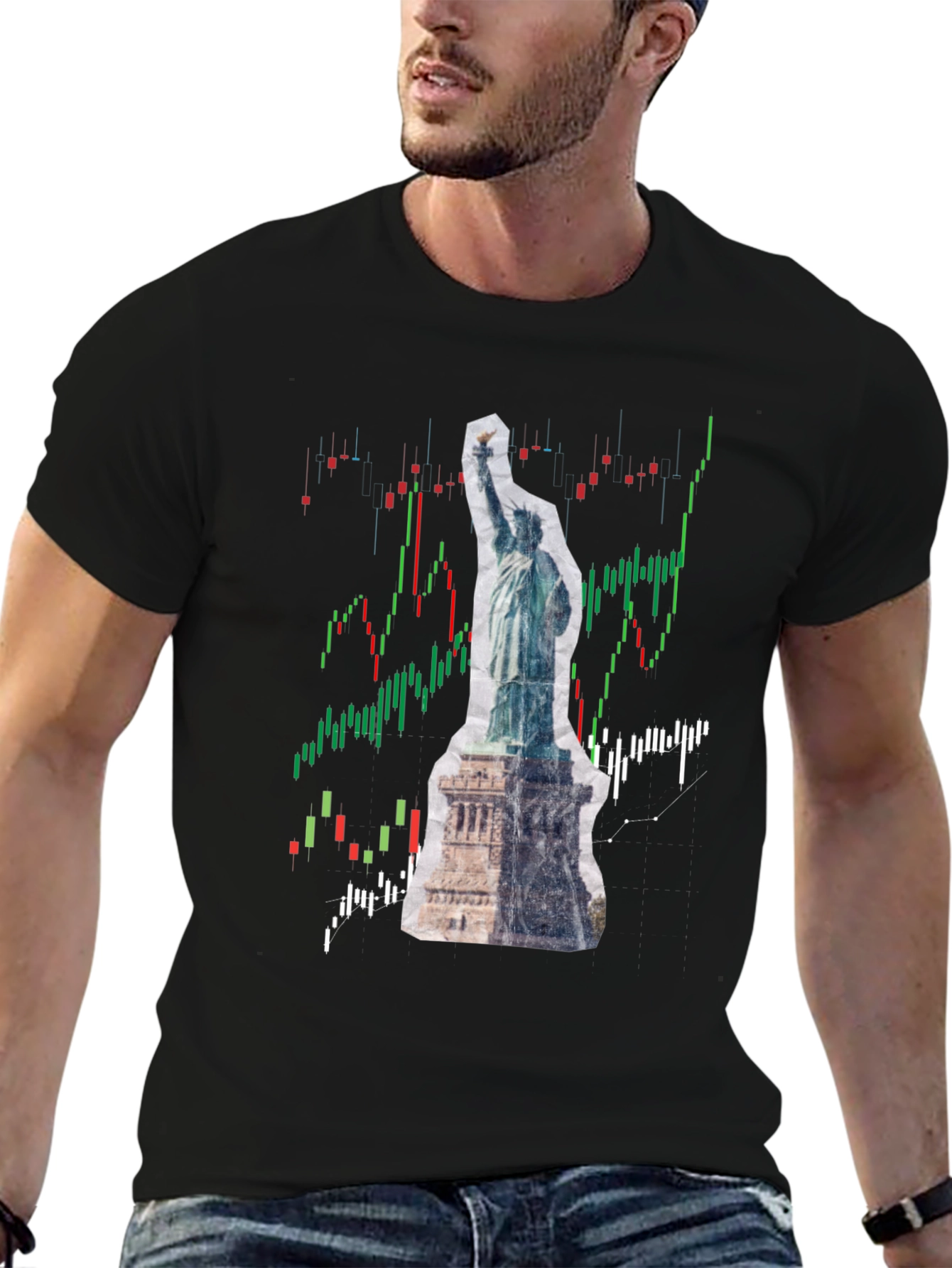 Statue of Liberty Stock Chart Graphic Tee
