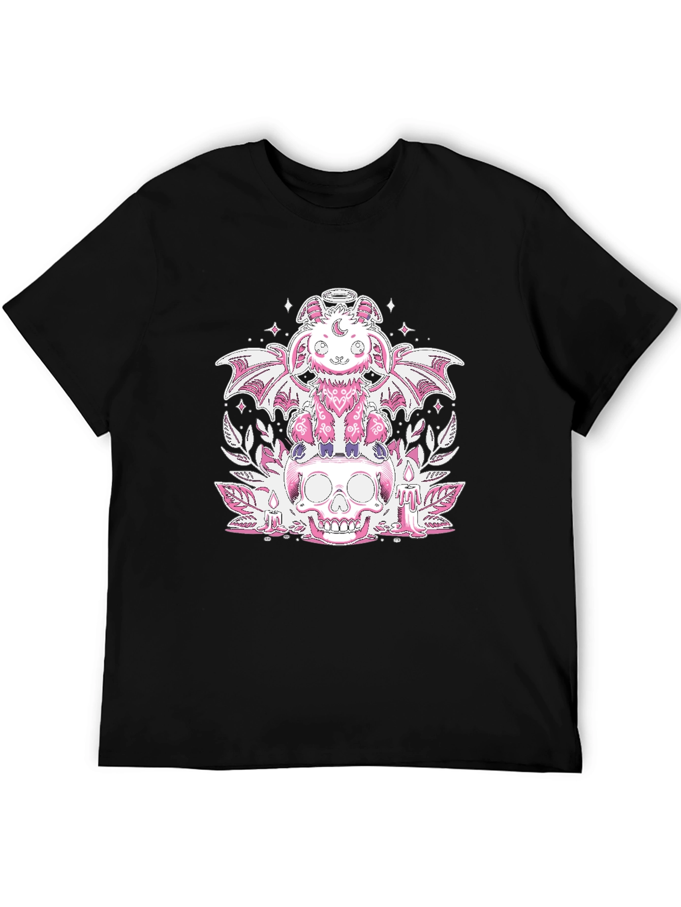 Cute Pastel Goth Skull T-Shirt - Black