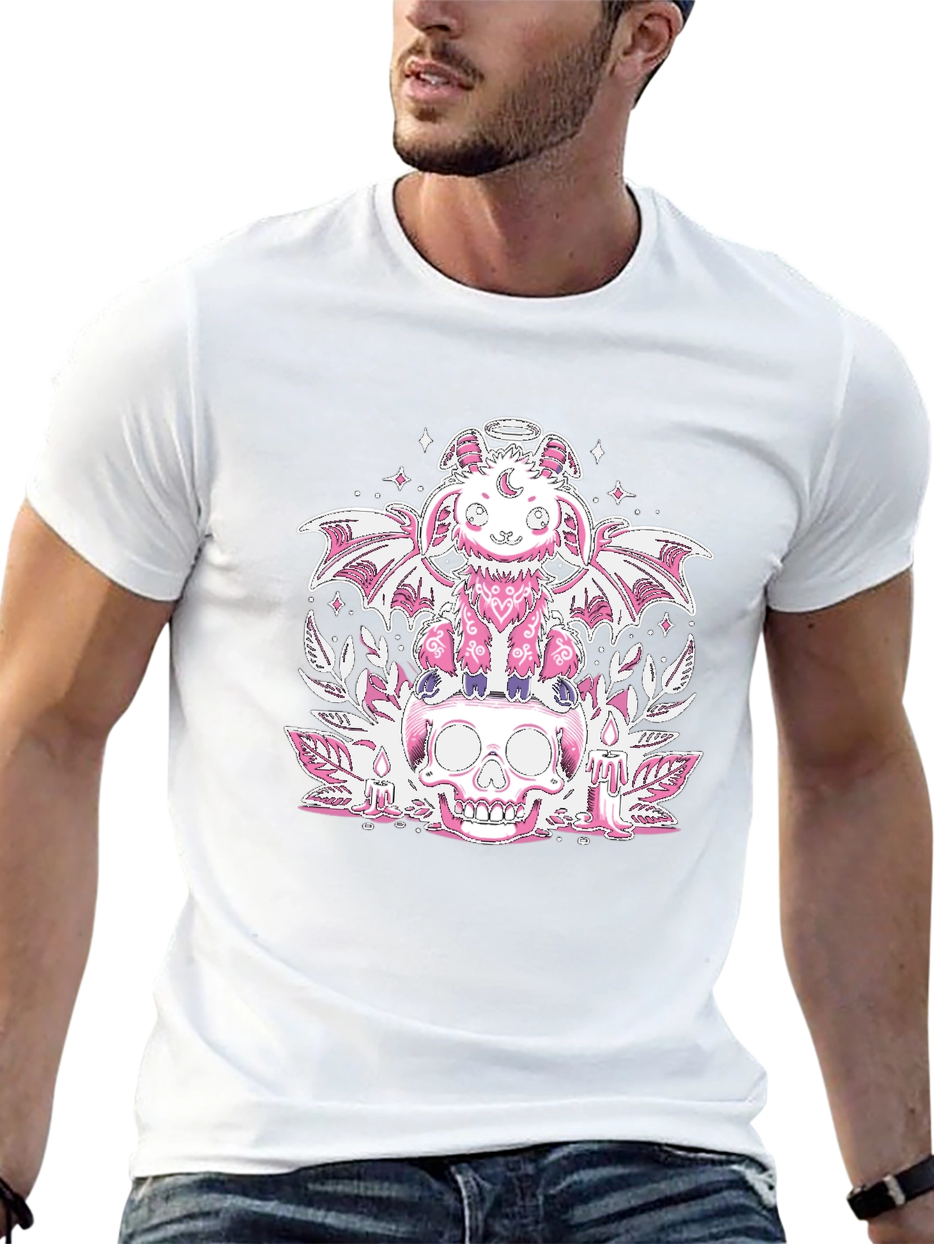 Cute Pastel Goth Skull T-Shirt - Black