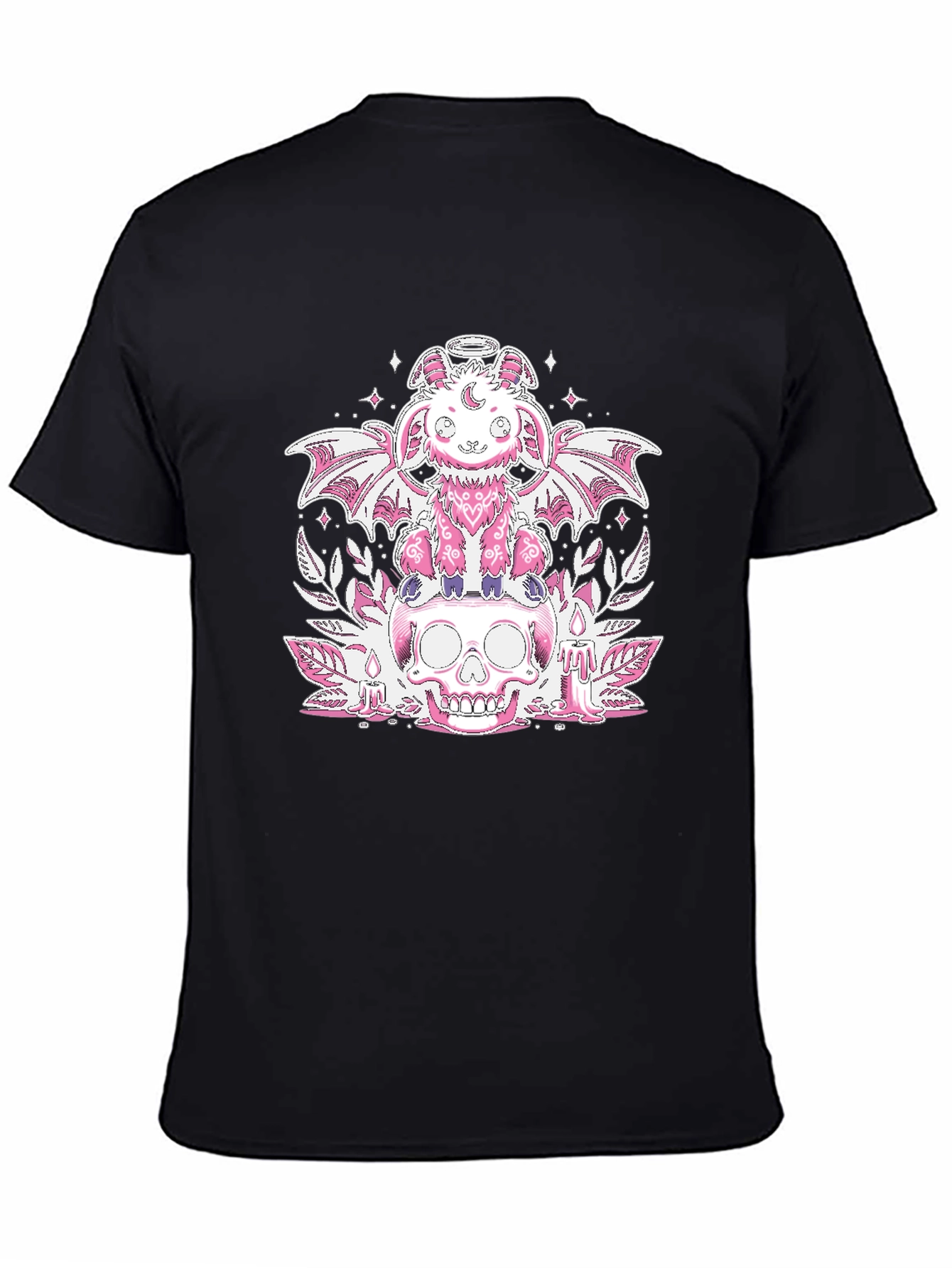 Cute Pastel Goth Skull T-Shirt - Black
