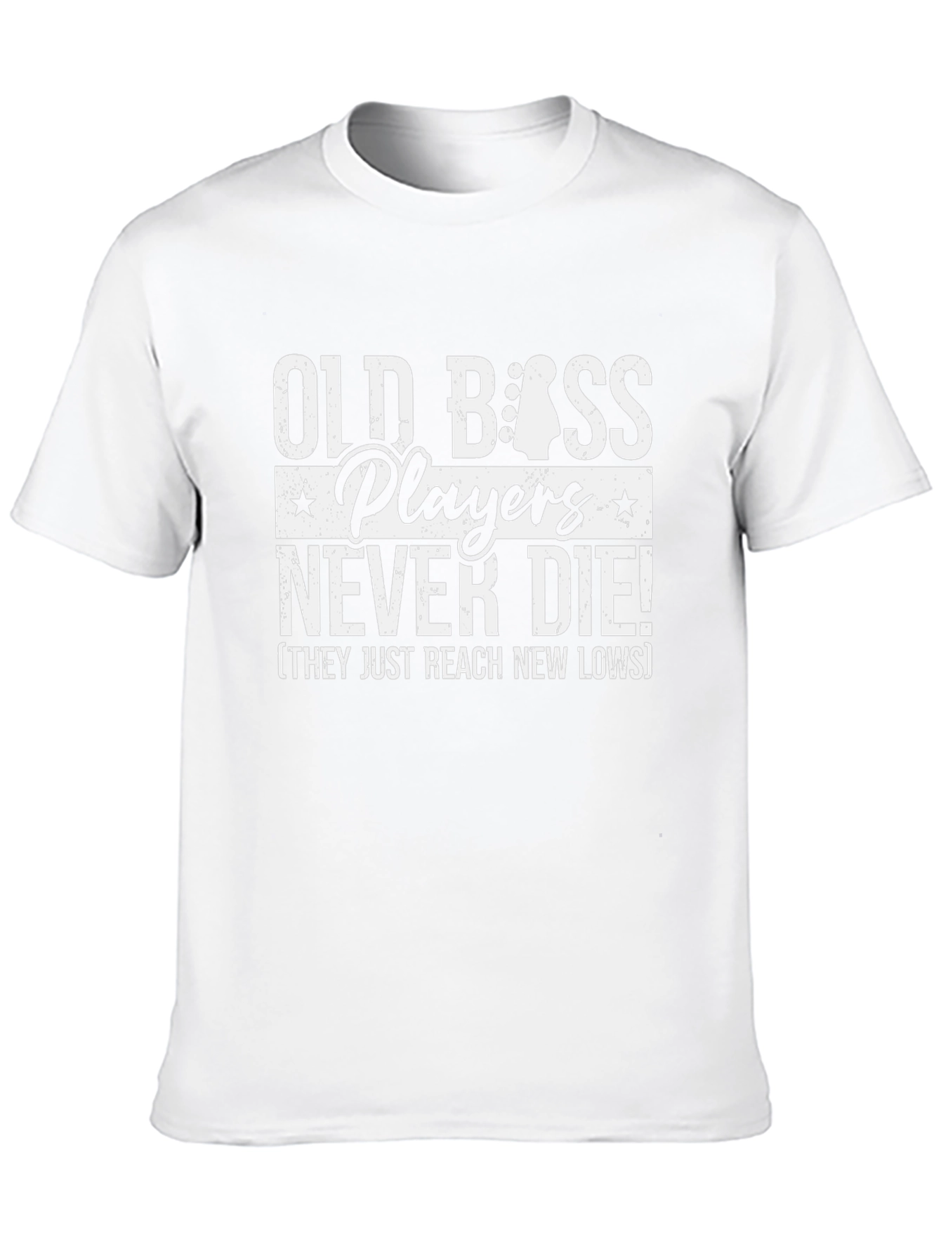 Old Bass Players Never Die Black T-Shirt