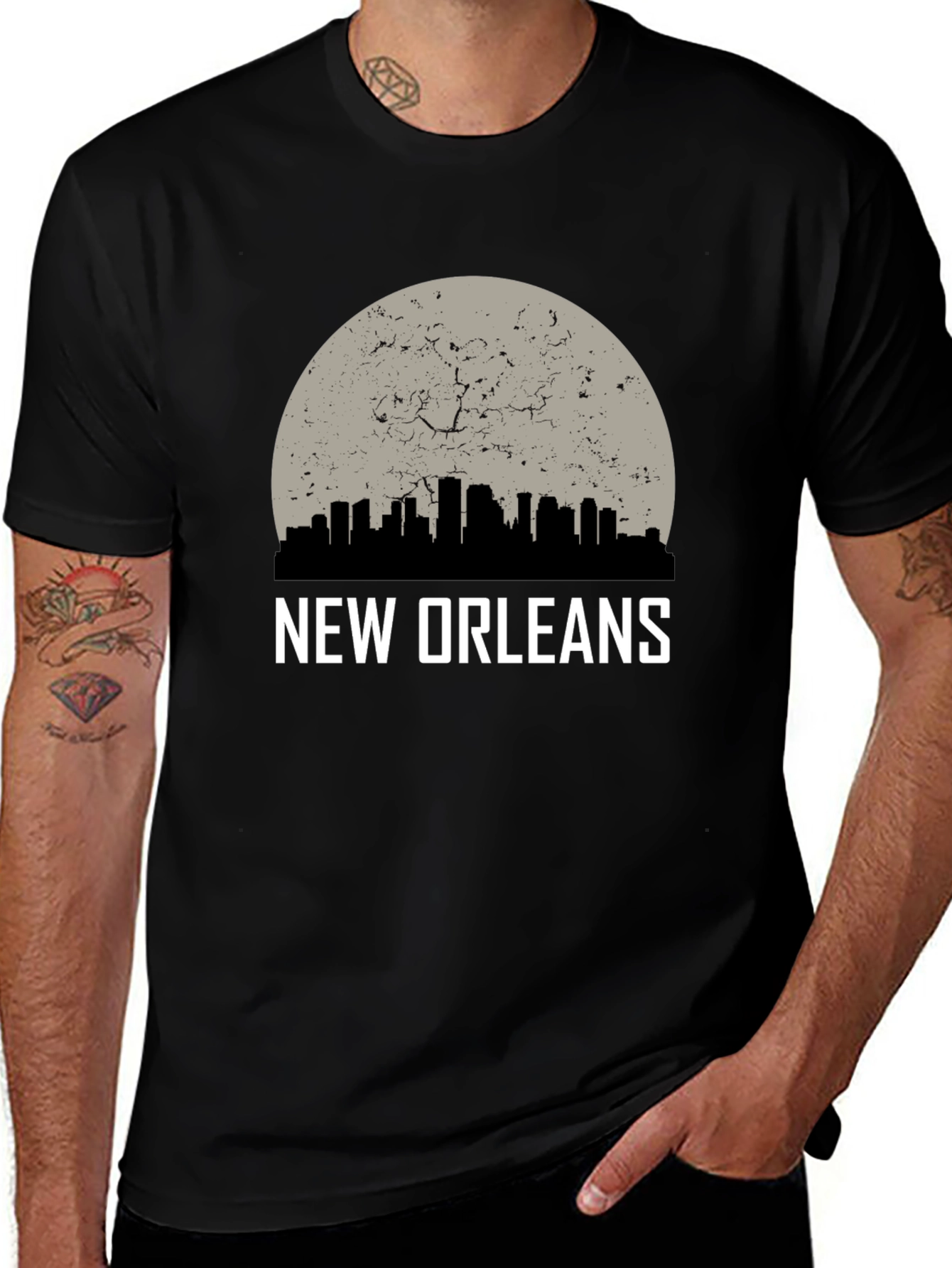 New Orleans Skyline Graphic Tee - Black