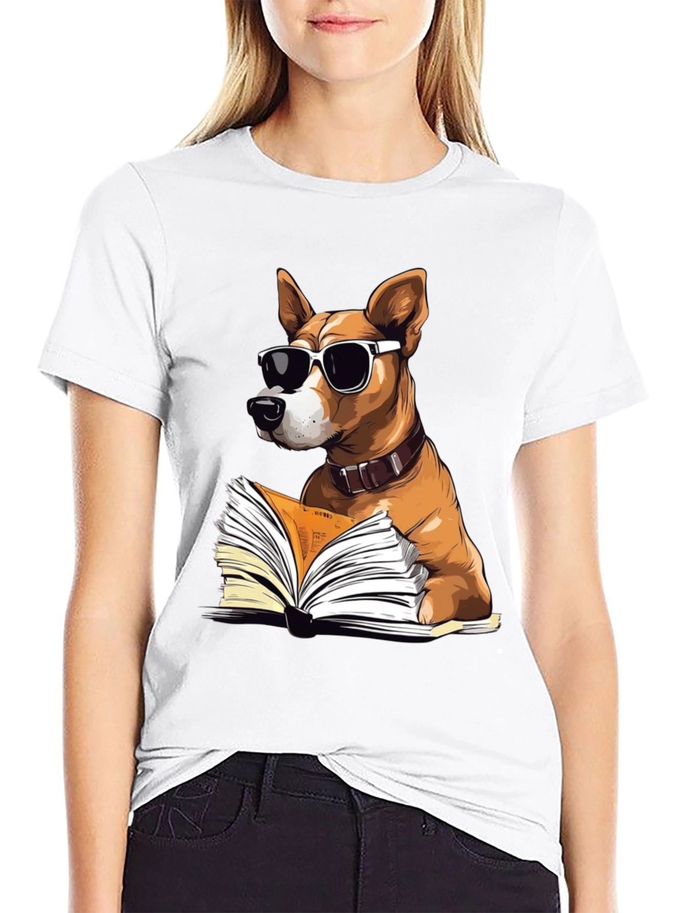 Cool Dog Reading T-Shirt - Book Lover Tee