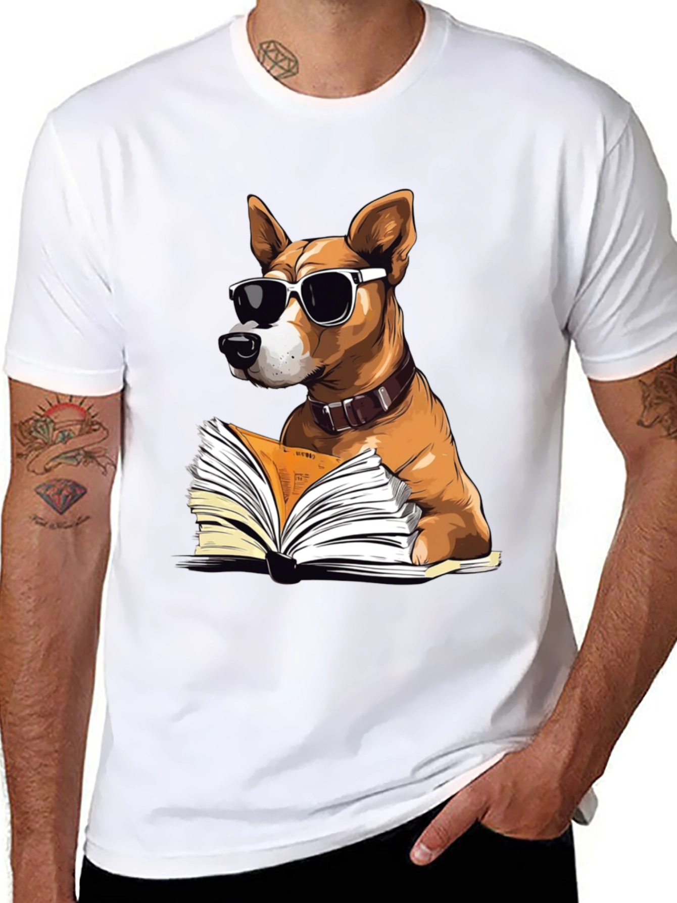 Cool Dog Reading T-Shirt - Book Lover Tee