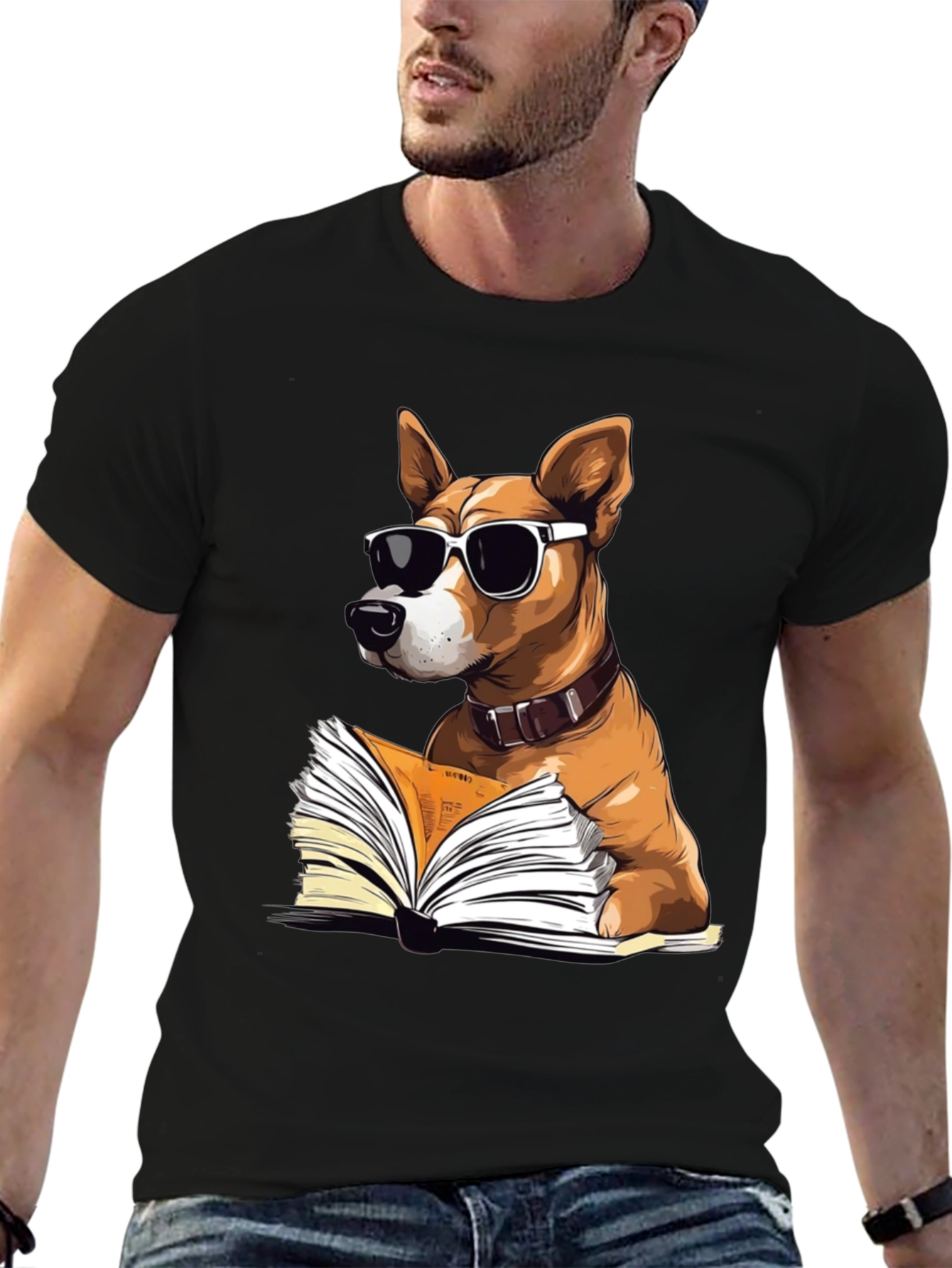 Cool Dog Reading T-Shirt - Book Lover Tee