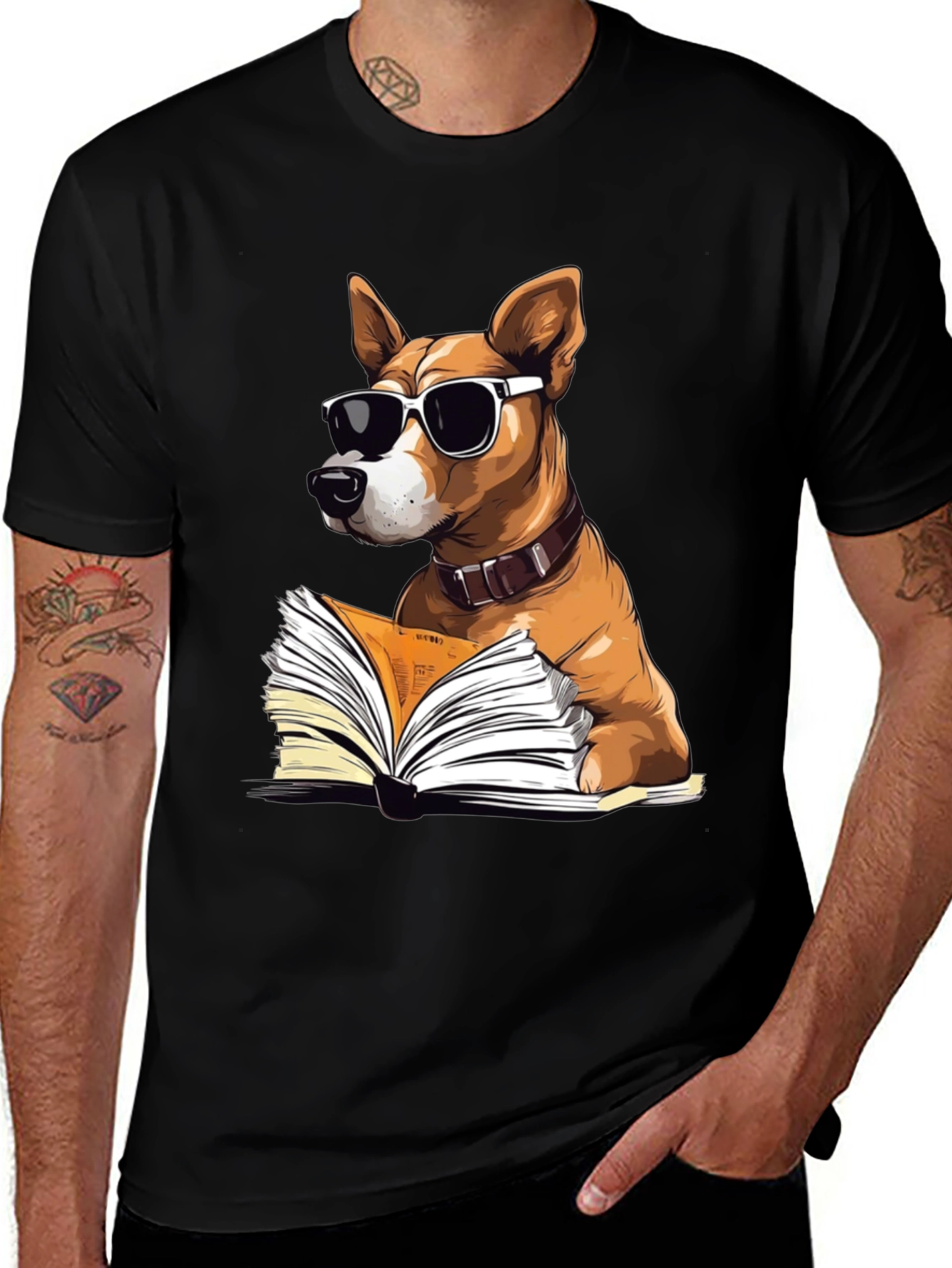 Cool Dog Reading T-Shirt - Book Lover Tee