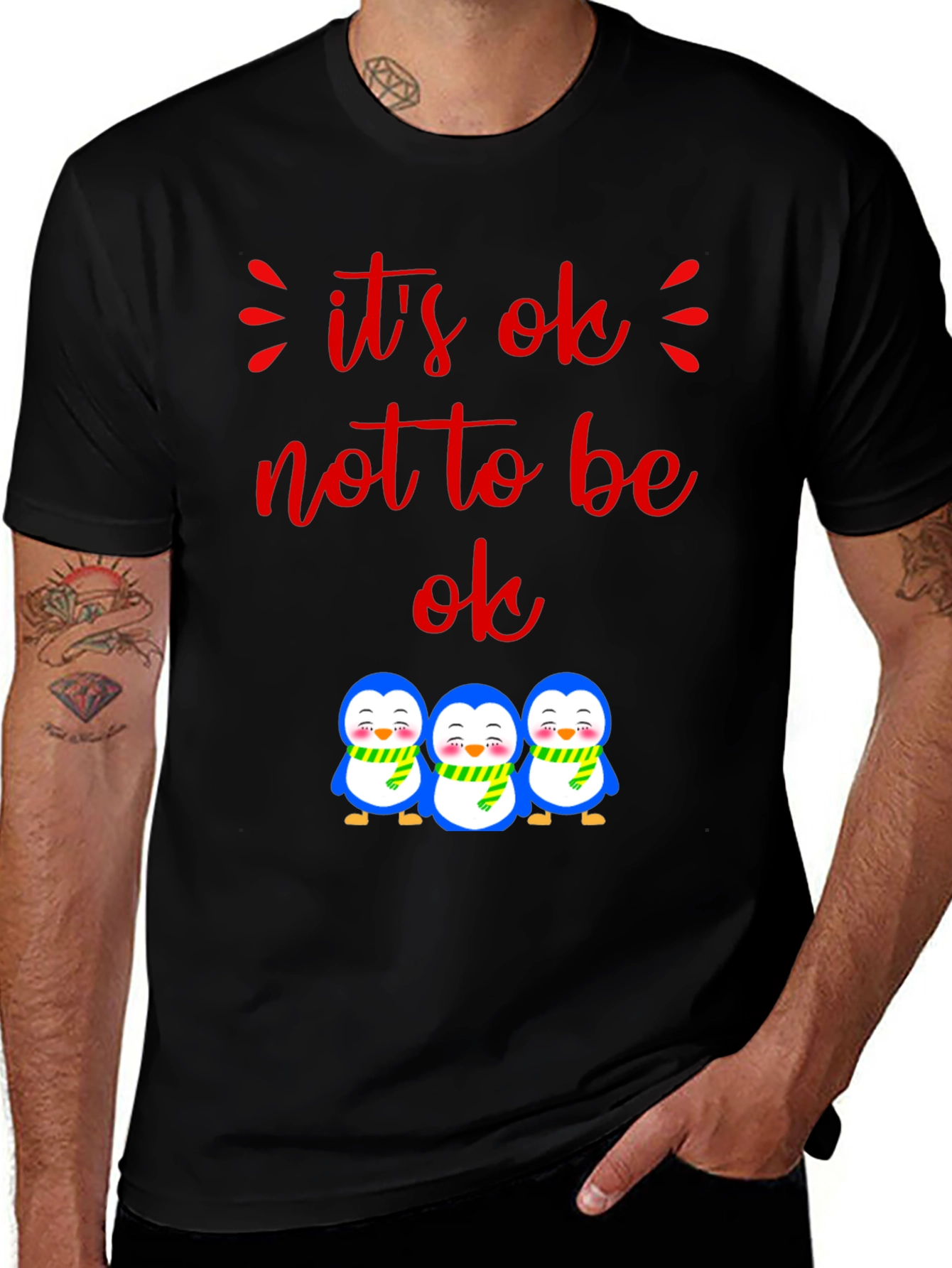 Its Ok Not to Be Ok Penguin Graphic Tee