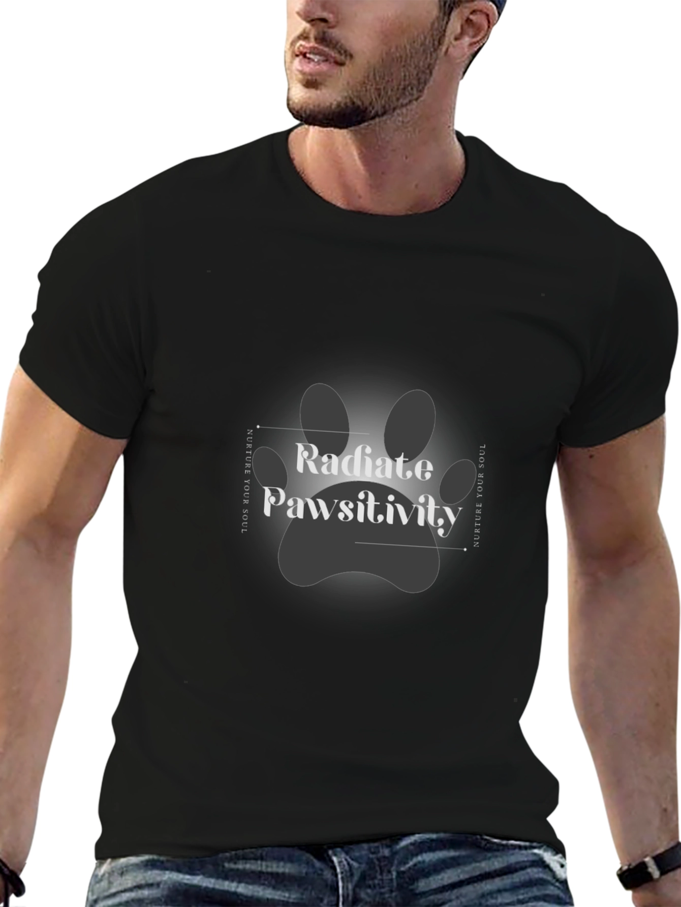 Radiate Pawsitivity Graphic Tee - Unisex Black T-Shirt