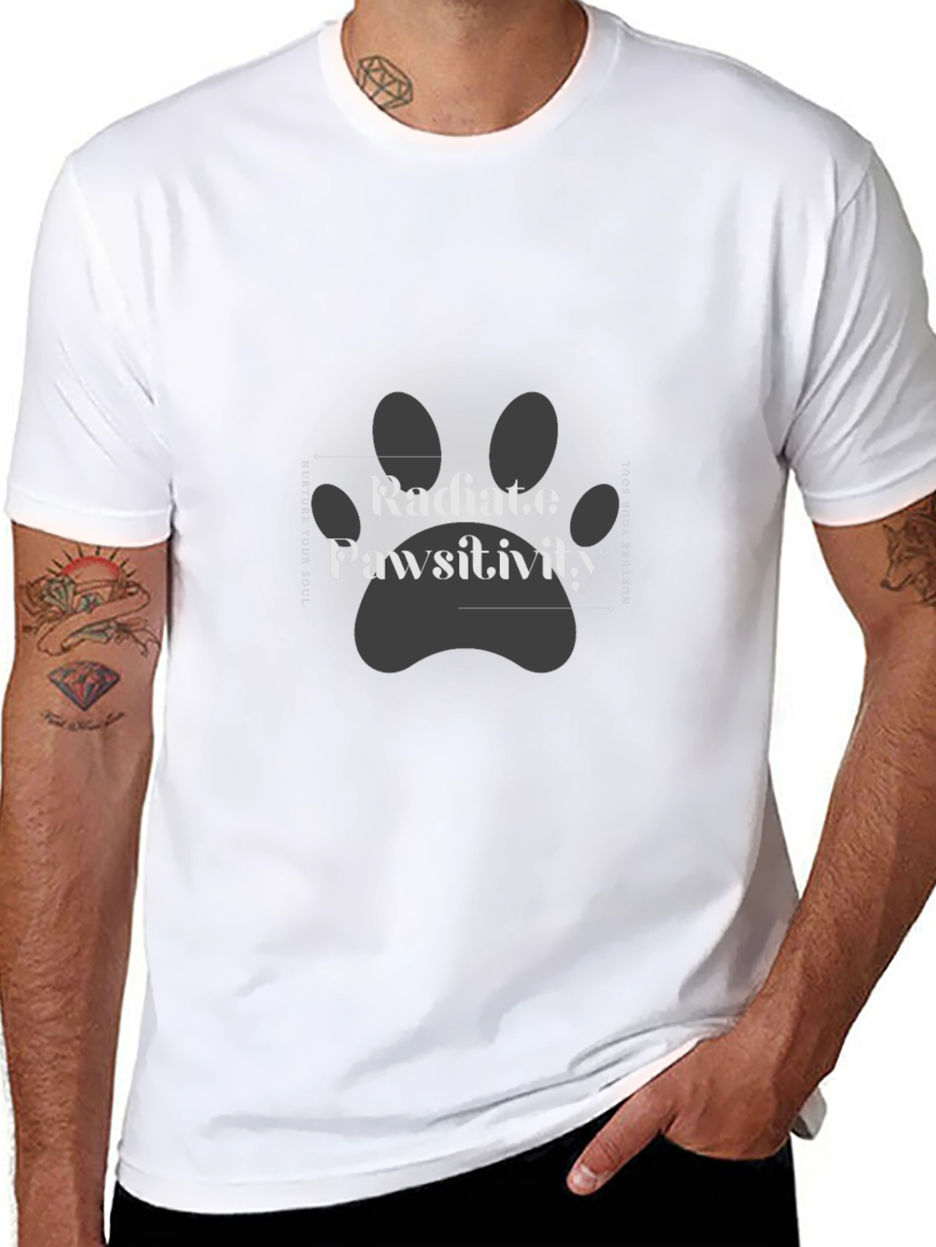 Radiate Pawsitivity Graphic Tee - Unisex Black T-Shirt