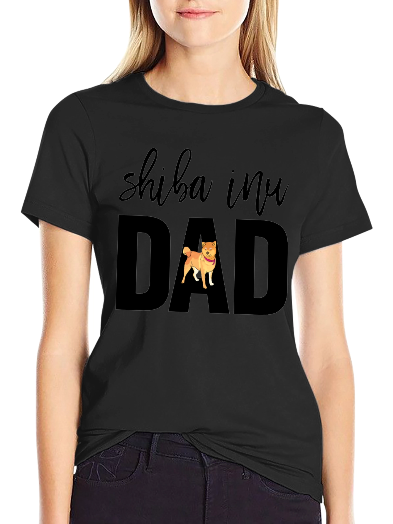 Shiba Inu Dad Black T-Shirt - Dog Lover Apparel