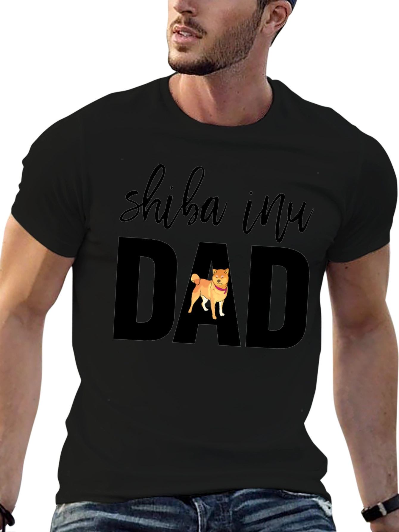 Shiba Inu Dad Black T-Shirt - Dog Lover Apparel