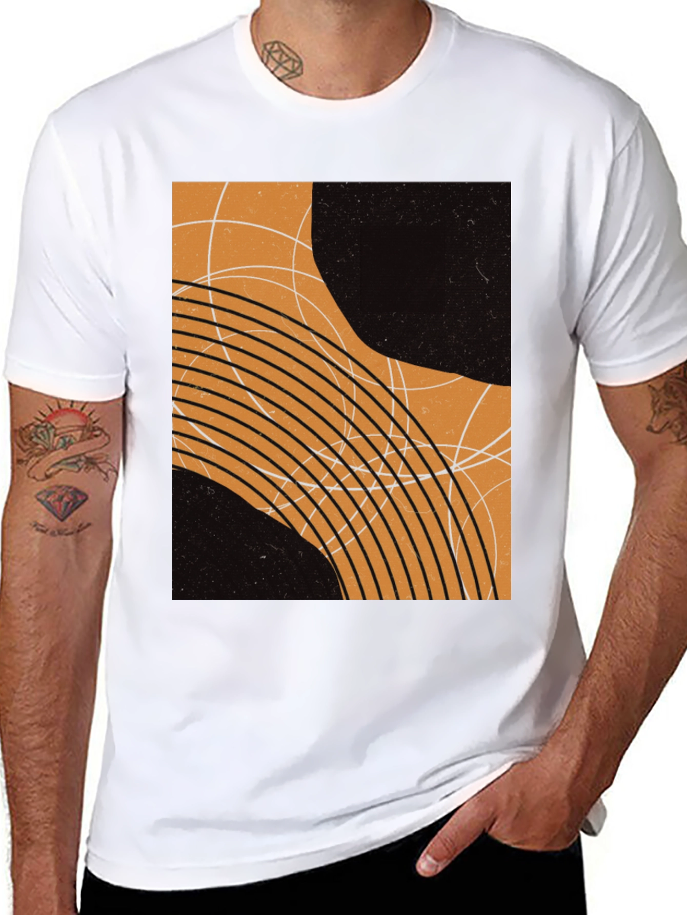 Abstract Graphic Print Black T-Shirt