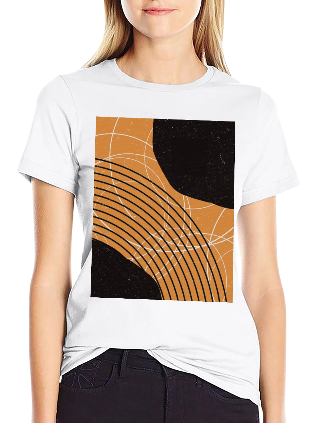 Abstract Graphic Print Black T-Shirt