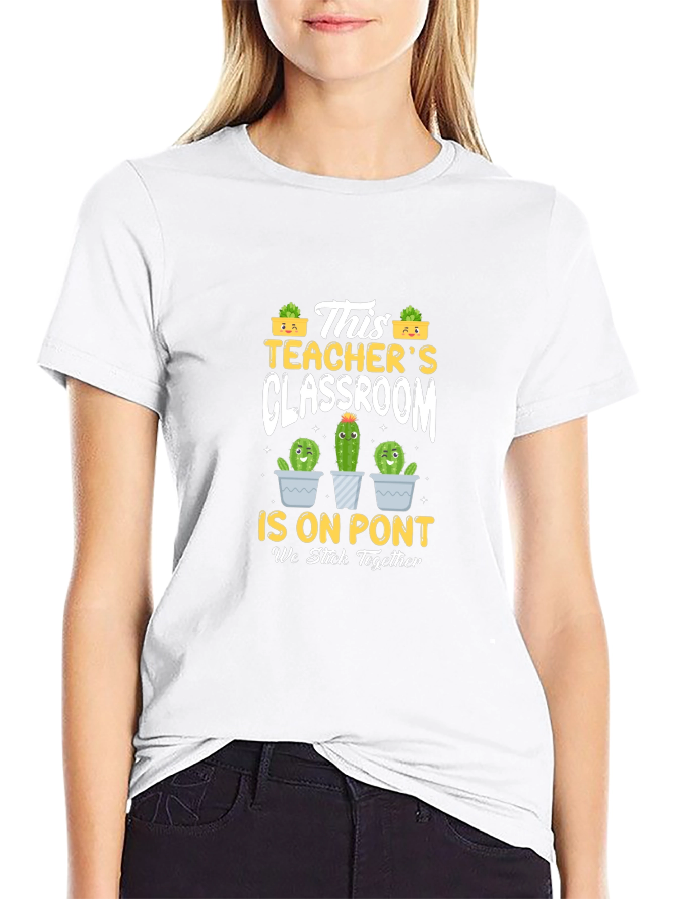 Teachers Classroom Cactus T-Shirt - We Stick Together