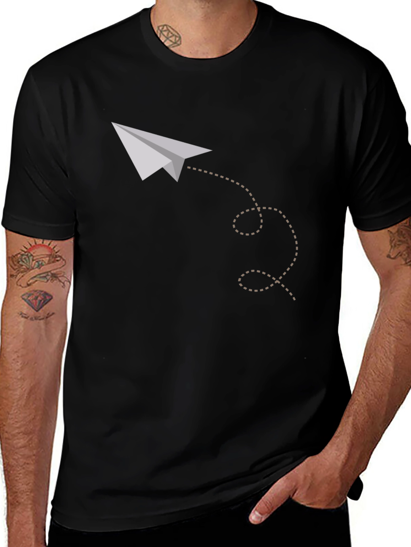 Paper Airplane Graphic Tee - Soft Cotton Casual Shirt