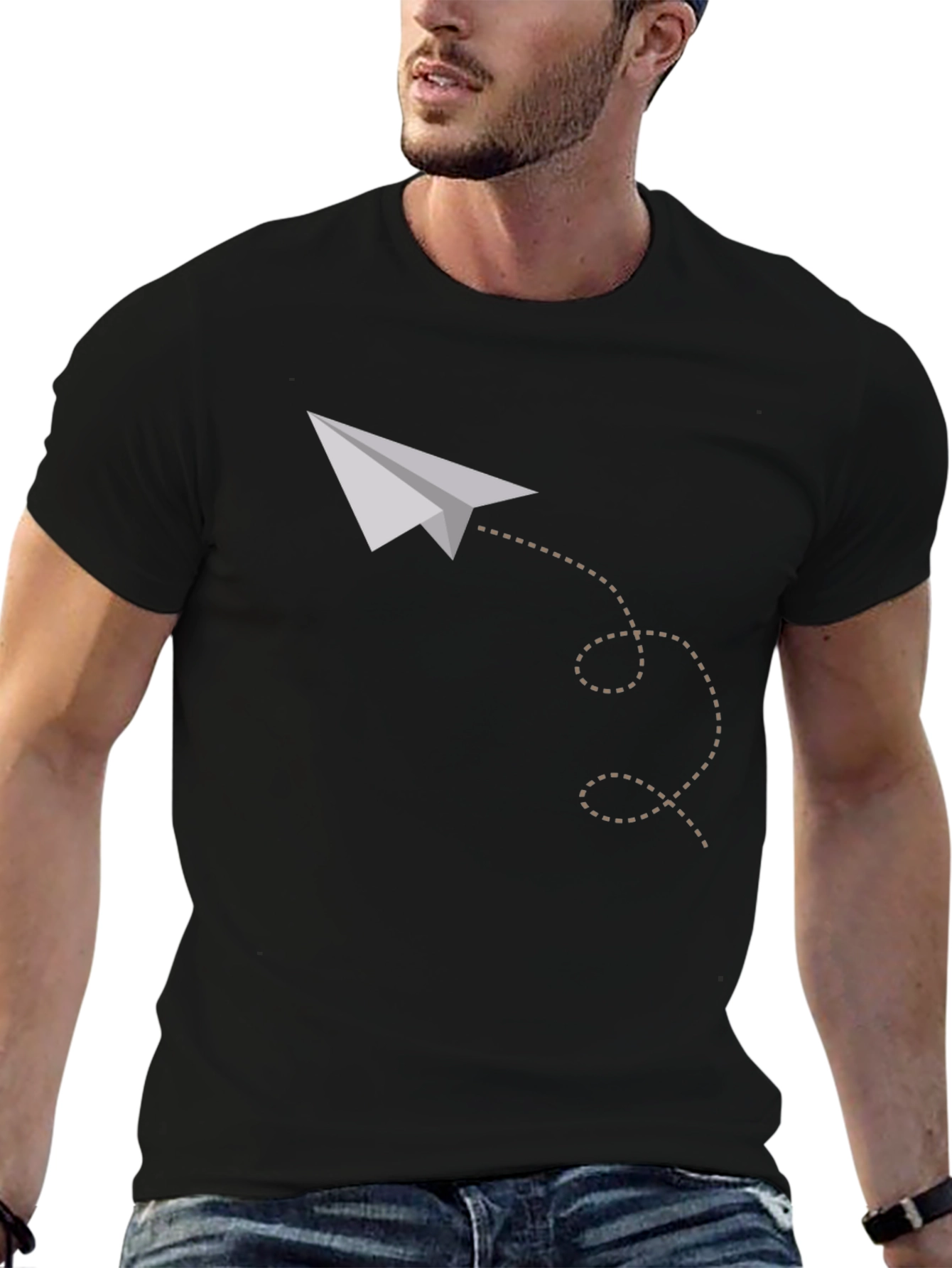 Paper Airplane Graphic Tee - Soft Cotton Casual Shirt