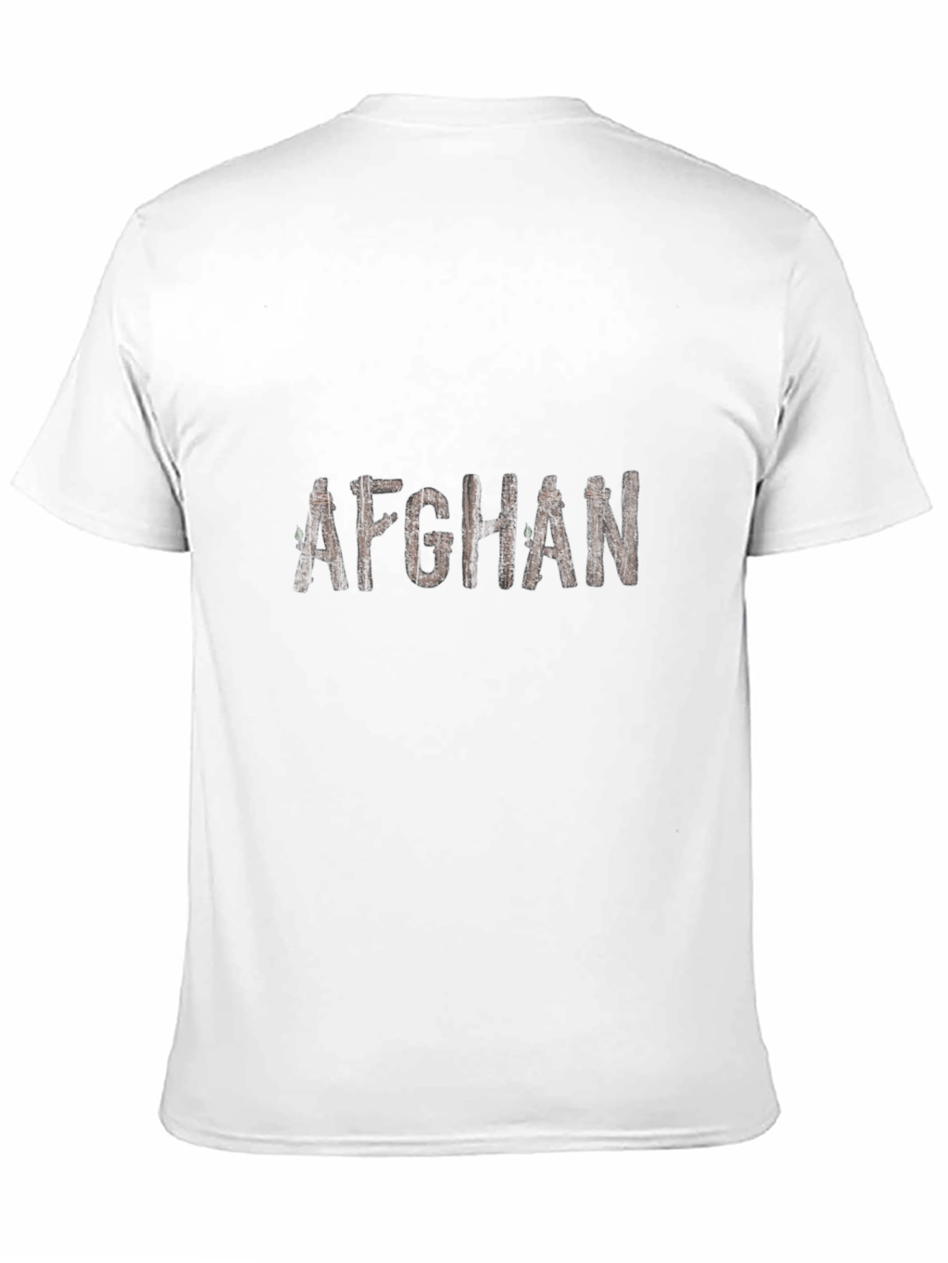 Afghan T-Shirt - Rustic Wood Lettering