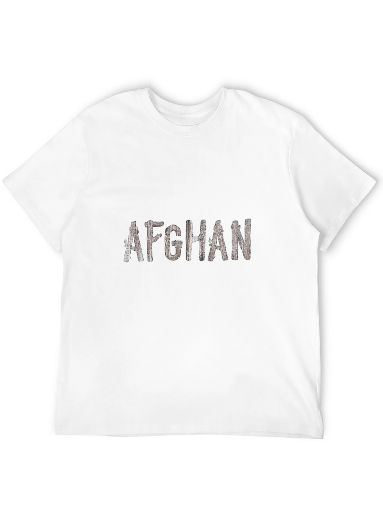 Afghan T-Shirt - Rustic Wood Lettering
