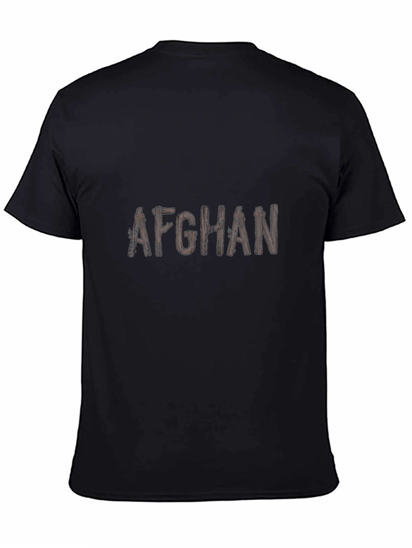 Afghan T-Shirt - Rustic Wood Lettering