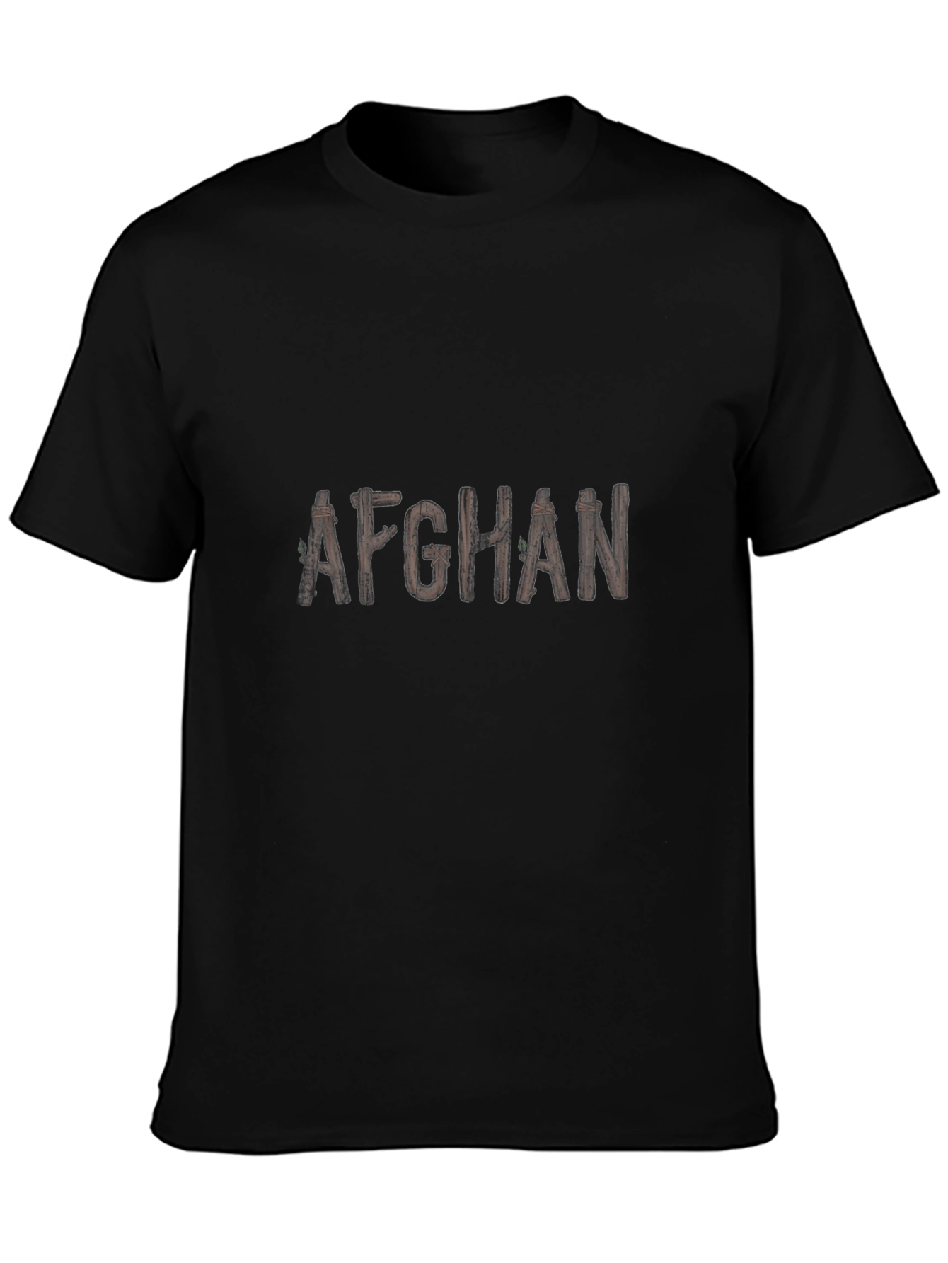 Afghan T-Shirt - Rustic Wood Lettering