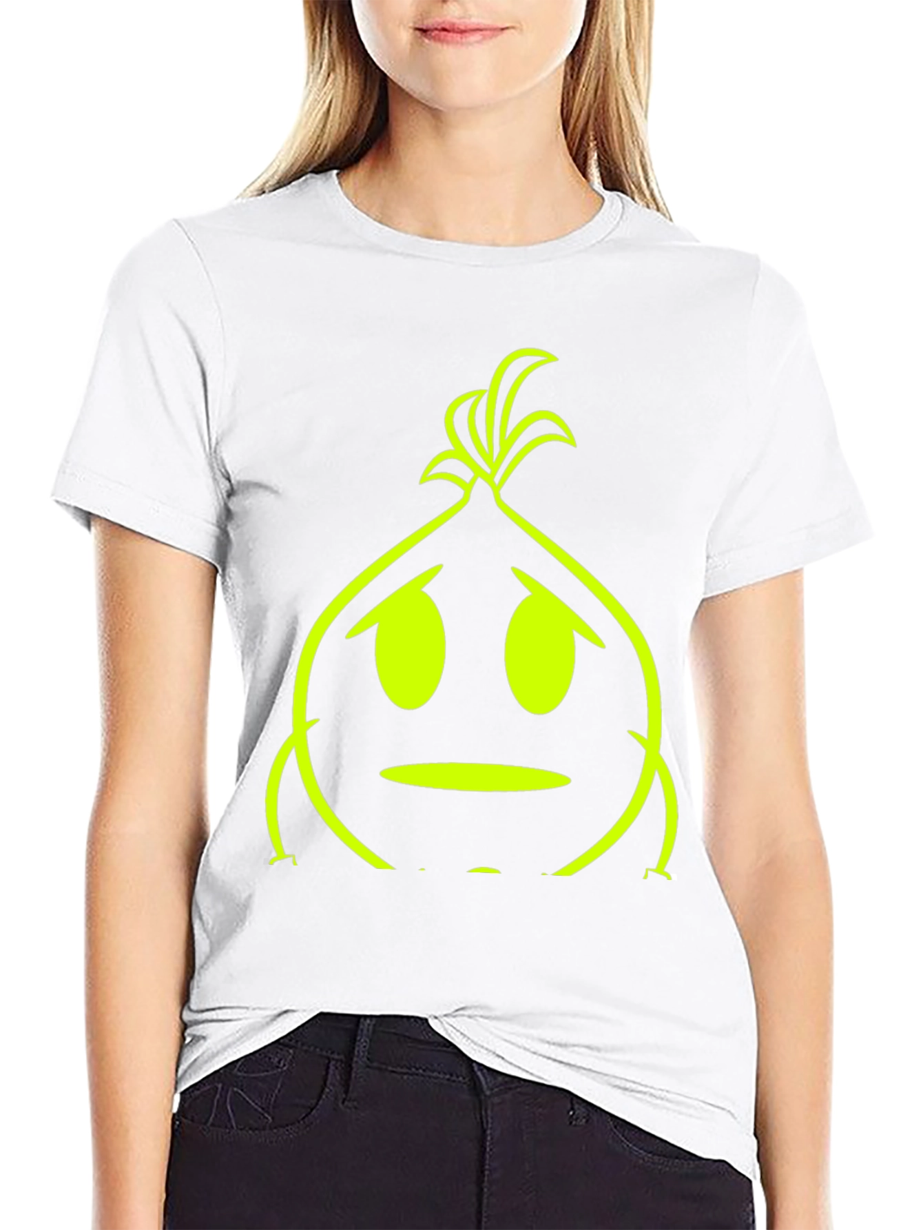 Sad Onion Graphic Tee - Black Cotton T-Shirt