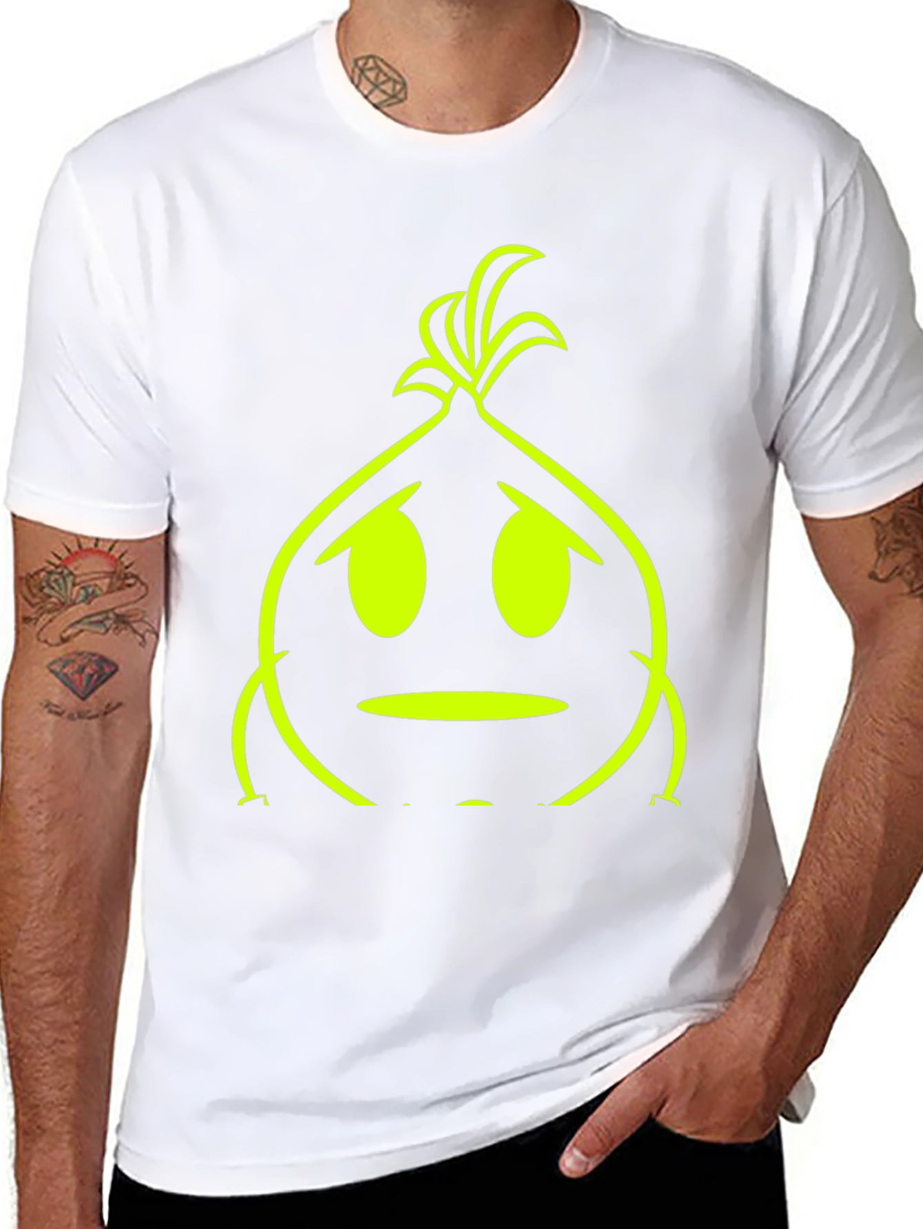 Sad Onion Graphic Tee - Black Cotton T-Shirt