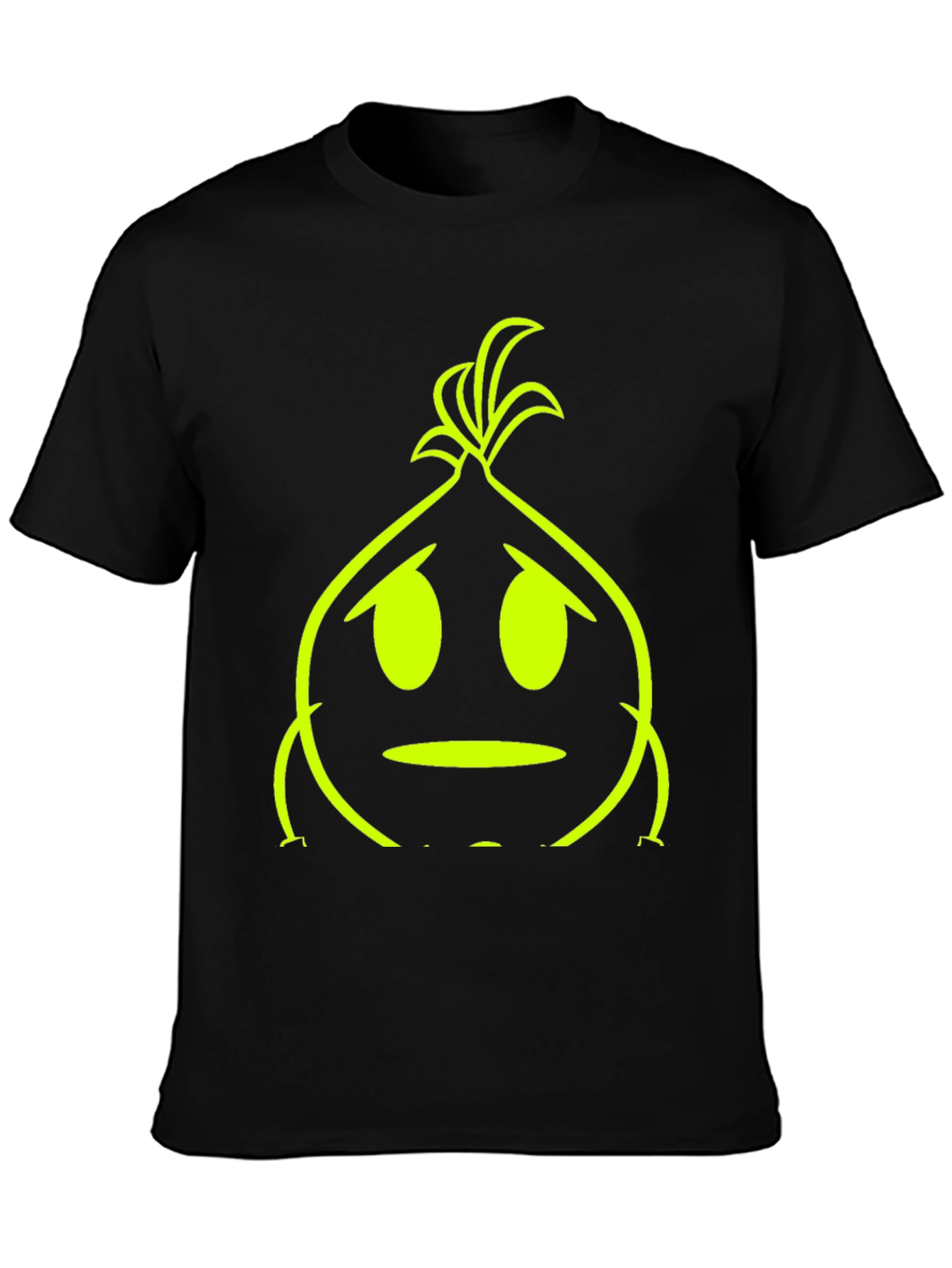 Sad Onion Graphic Tee - Black Cotton T-Shirt