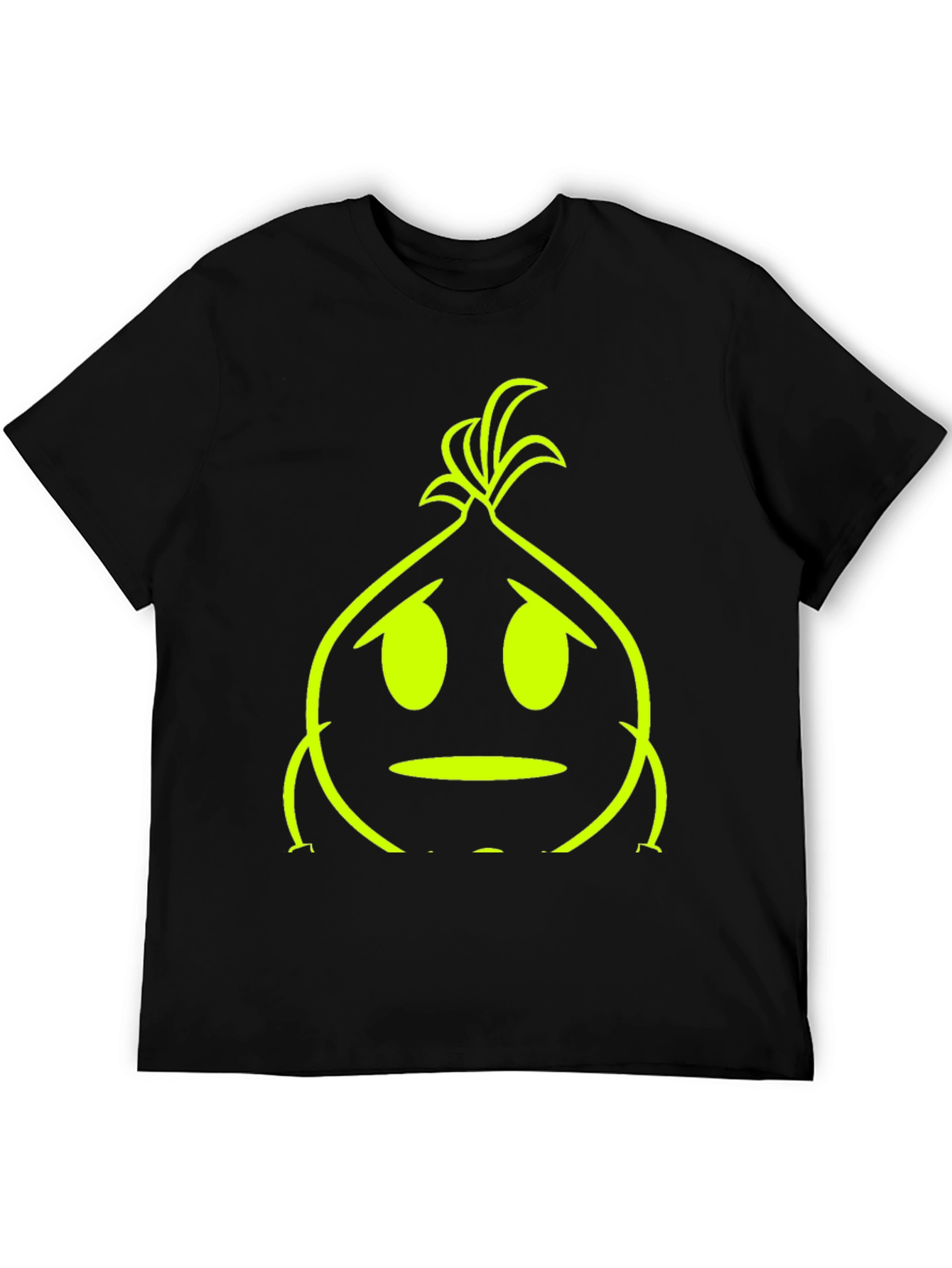 Sad Onion Graphic Tee - Black Cotton T-Shirt
