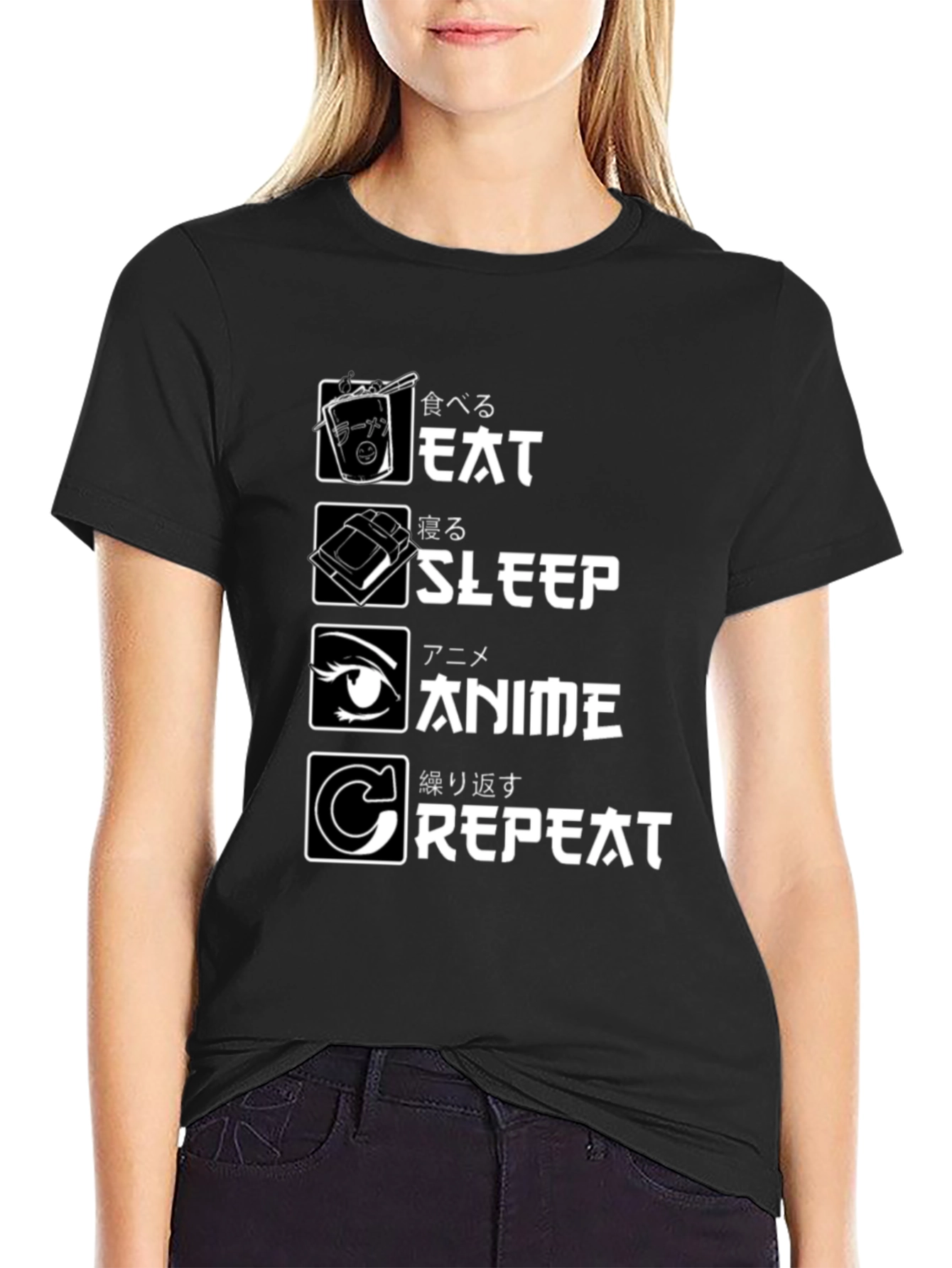 Anime Lover T-Shirt: Eat Sleep Anime Repeat