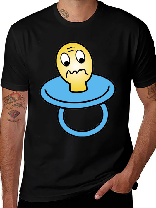 Novelty Pacifier Face Graphic T-Shirt