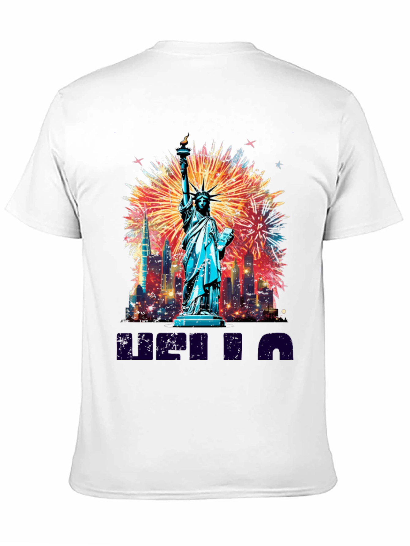 Statue of Liberty Fireworks Graphic Tee
