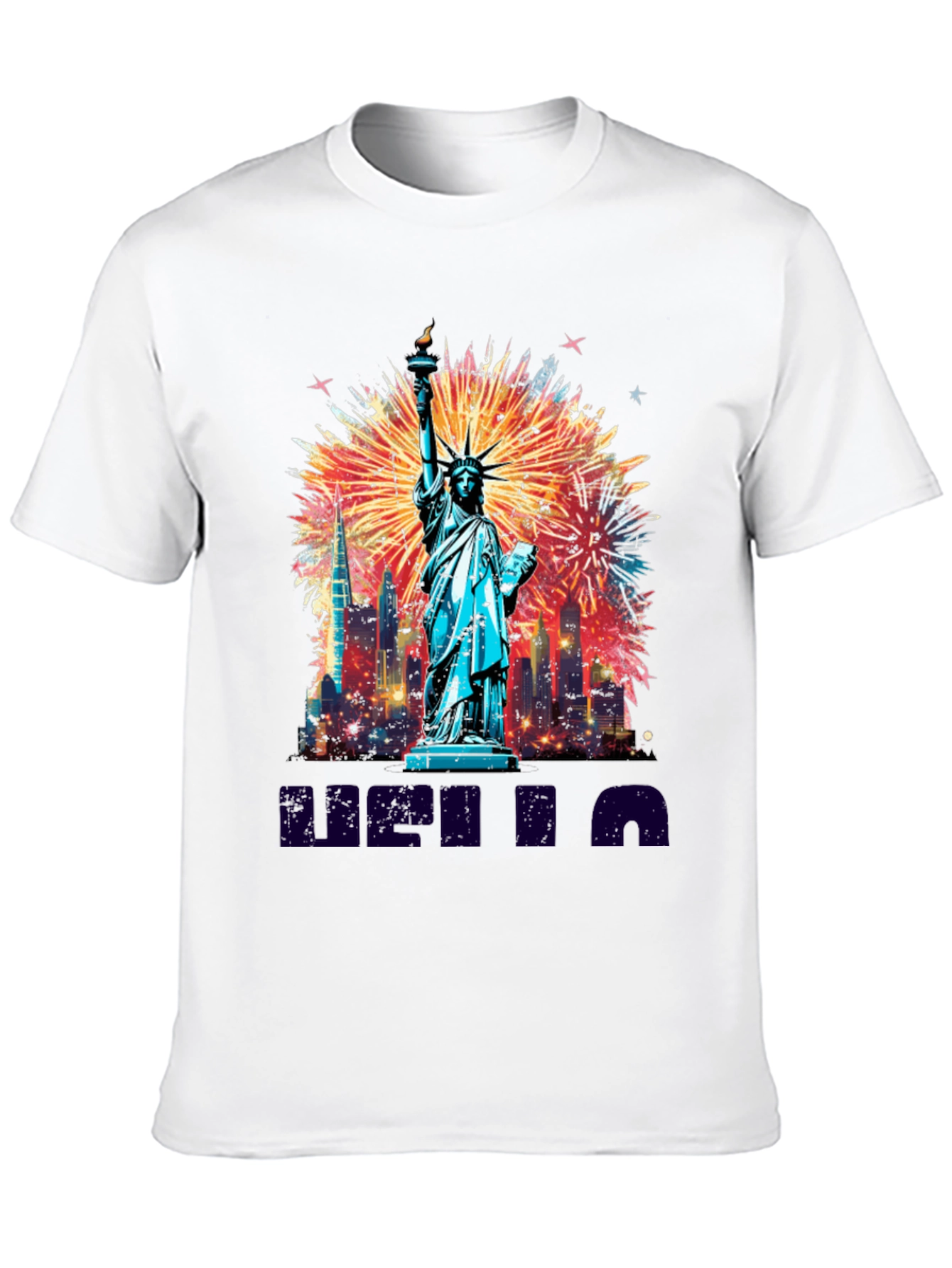 Statue of Liberty Fireworks Graphic Tee