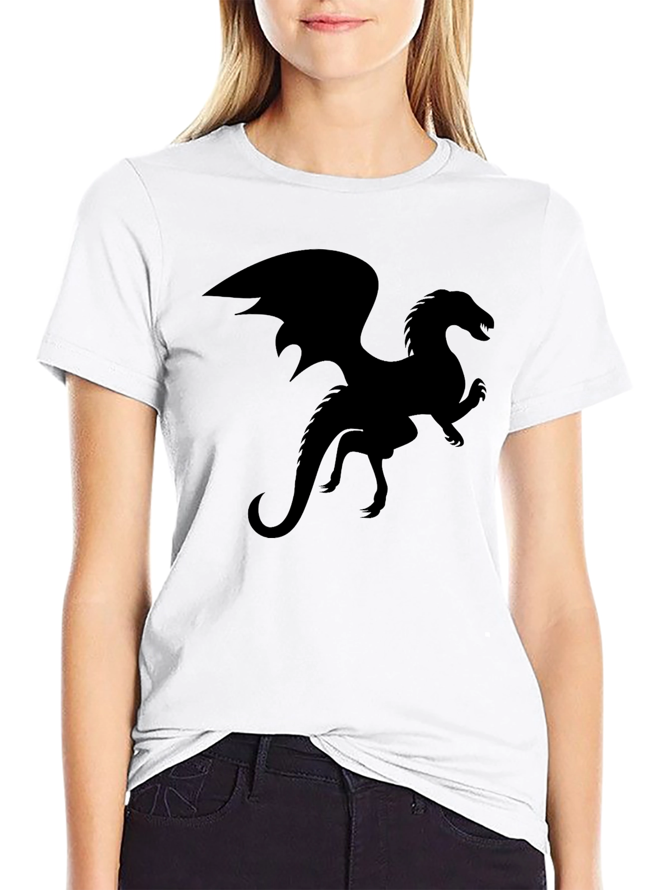 Black Dragon Silhouette Graphic Tee