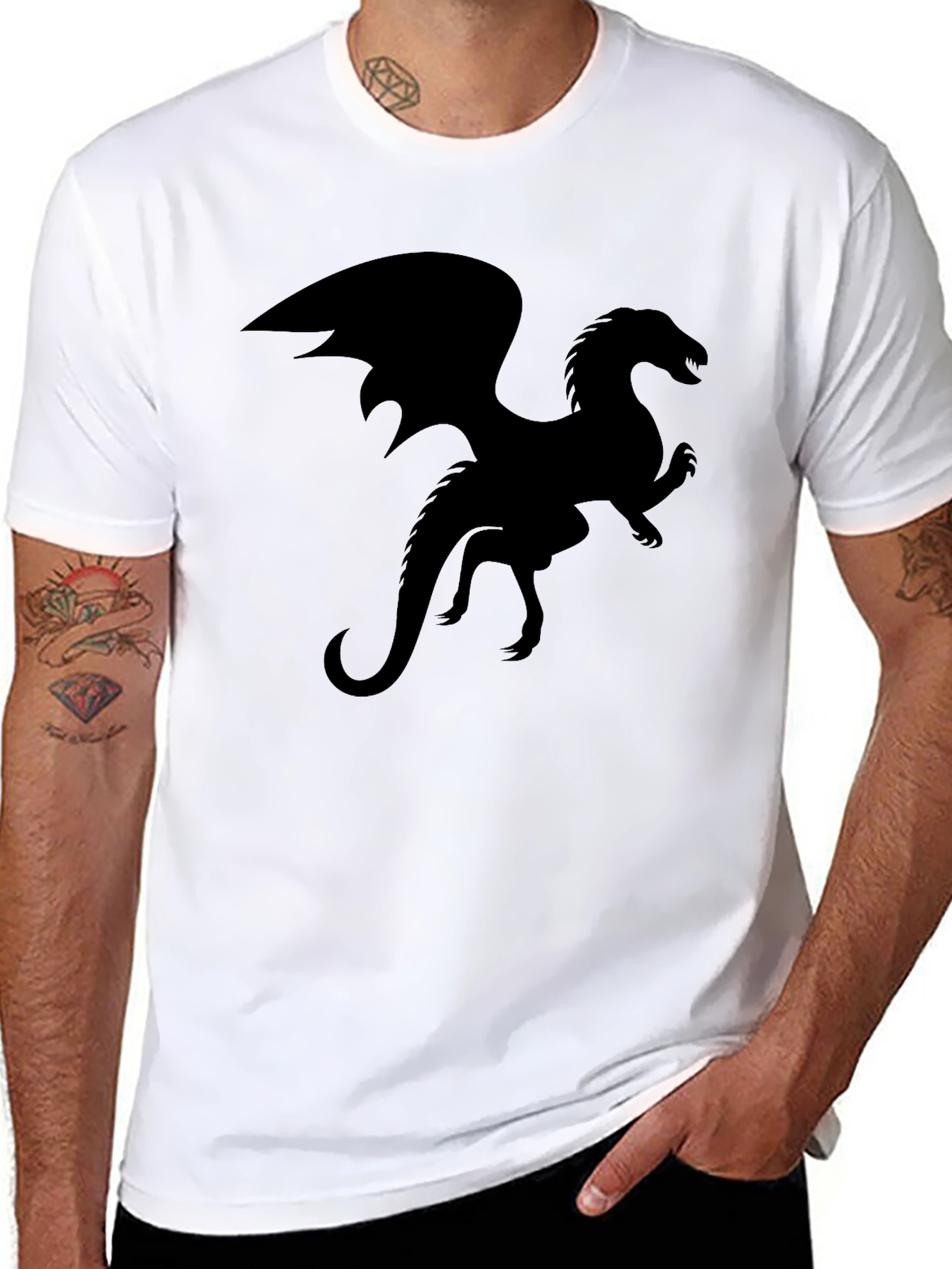 Black Dragon Silhouette Graphic Tee