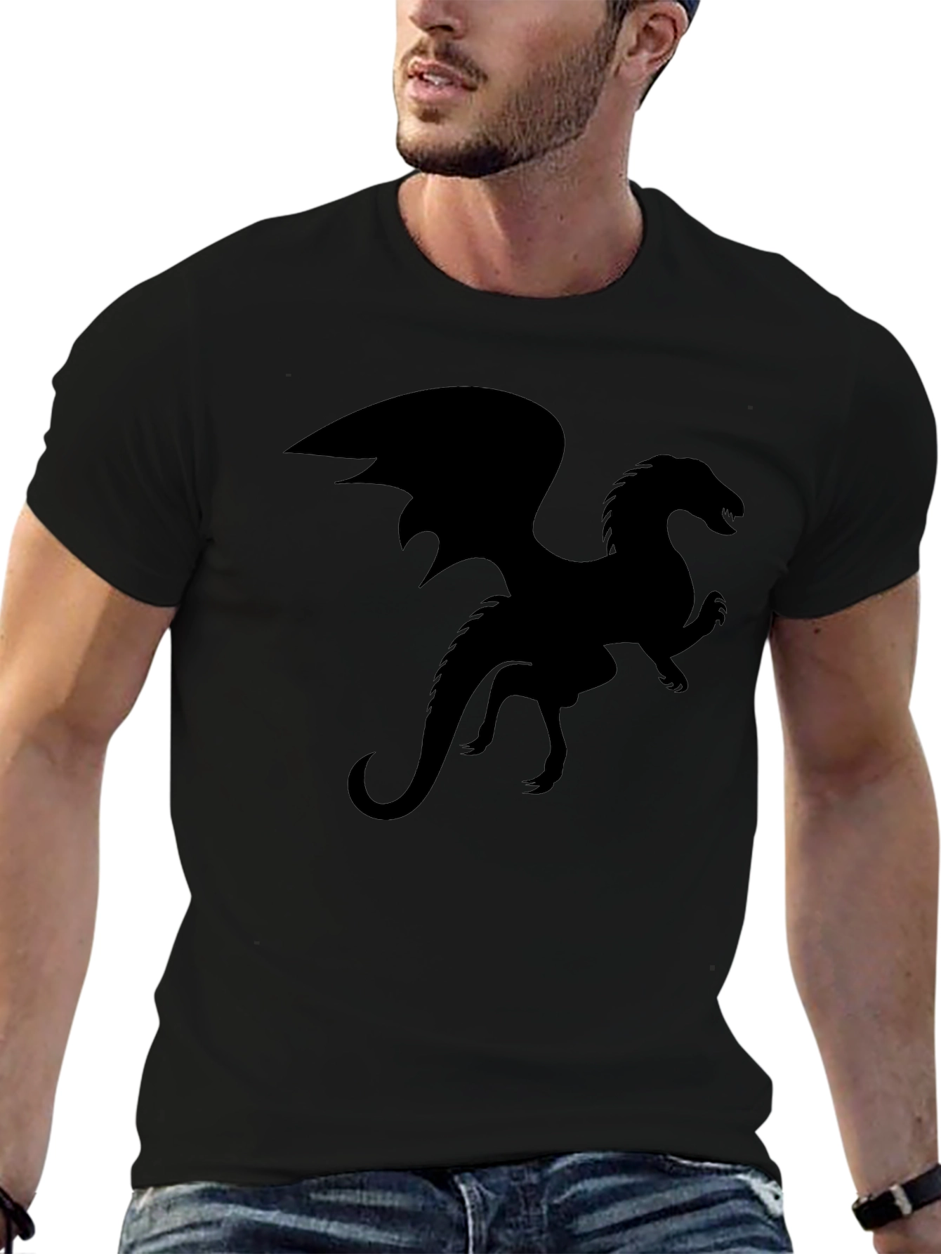 Black Dragon Silhouette Graphic Tee