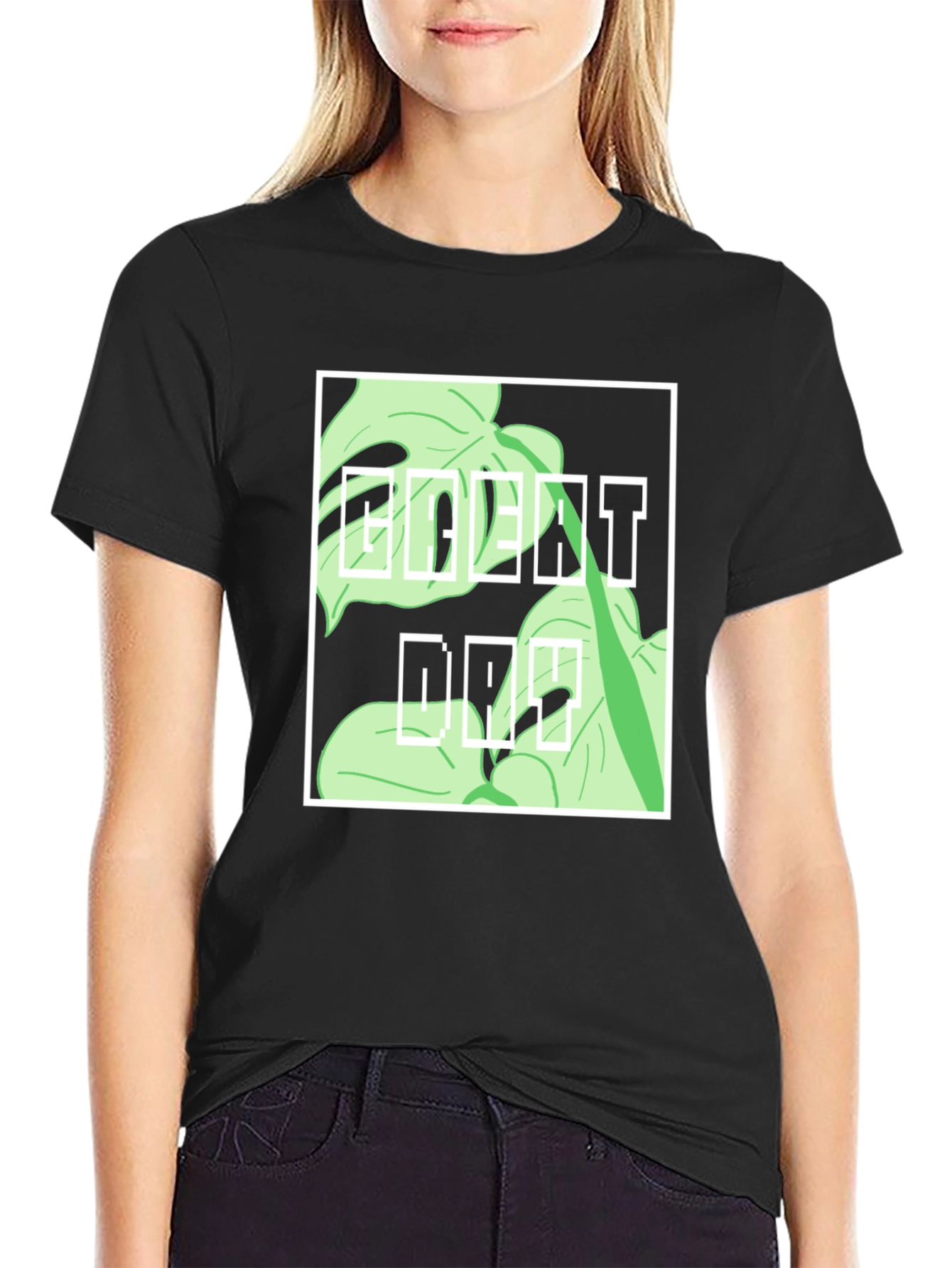 Urban Monstera Leaf Graphic Tee - Everyday Cool