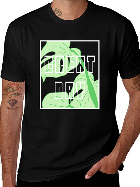 Urban Monstera Leaf Graphic Tee - Everyday Cool