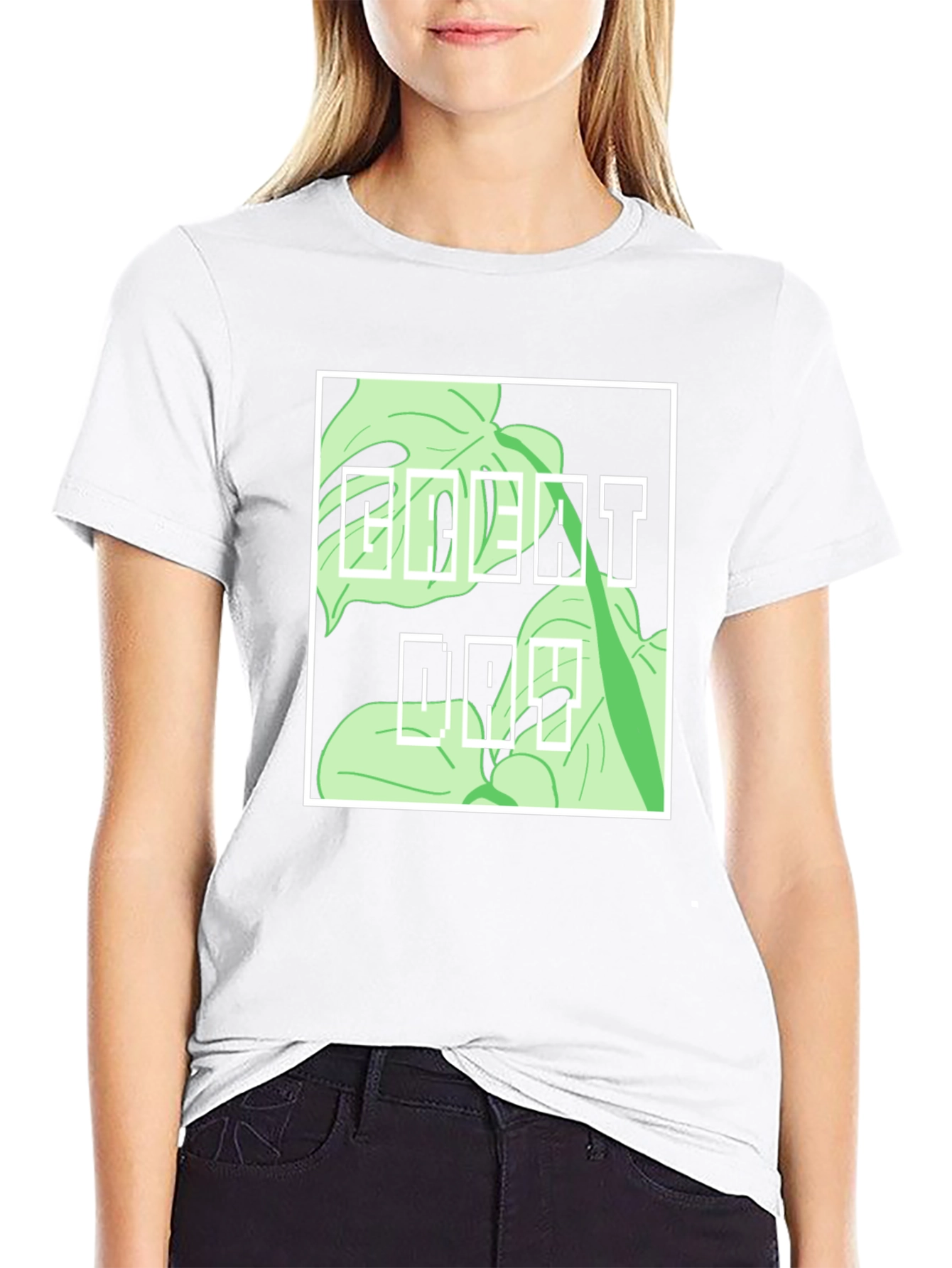 Urban Monstera Leaf Graphic Tee - Everyday Cool