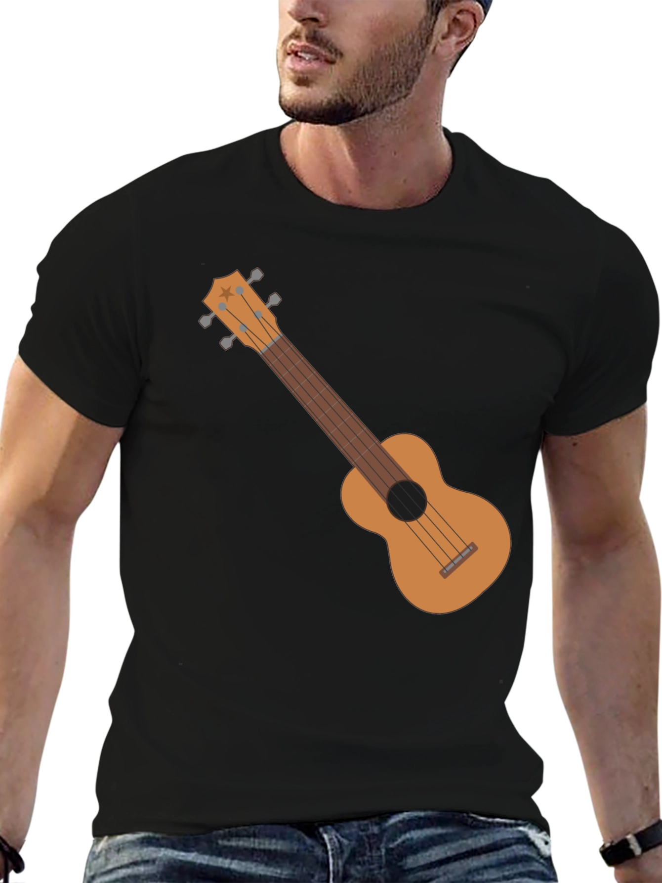 Ukulele Graphic Black Tee