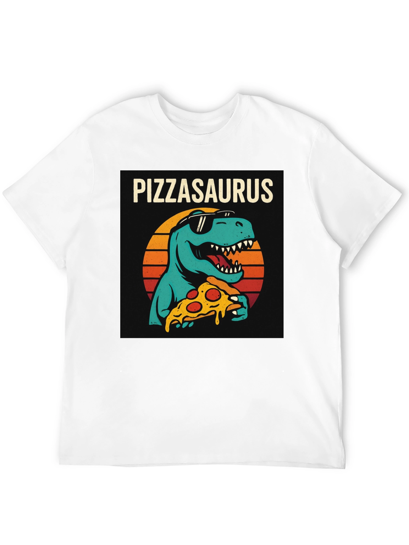 Pizzasaurus T-Shirt - Retro Dinosaur Pizza Lover Tee