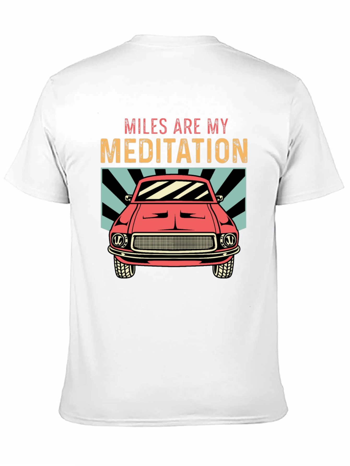 Miles Are My Meditation Car Graphic Tee - Black
