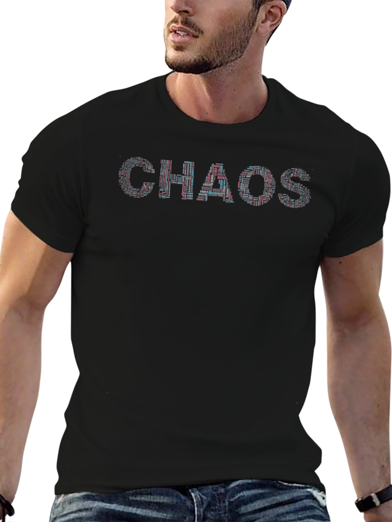 Chaos Typography T-Shirt - Black Graphic Tee