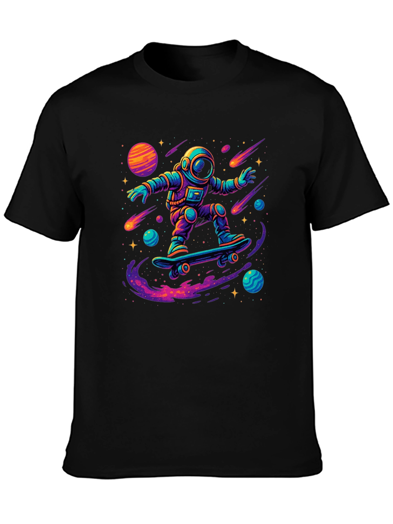 Astronaut Skateboarder Graphic T-Shirt
