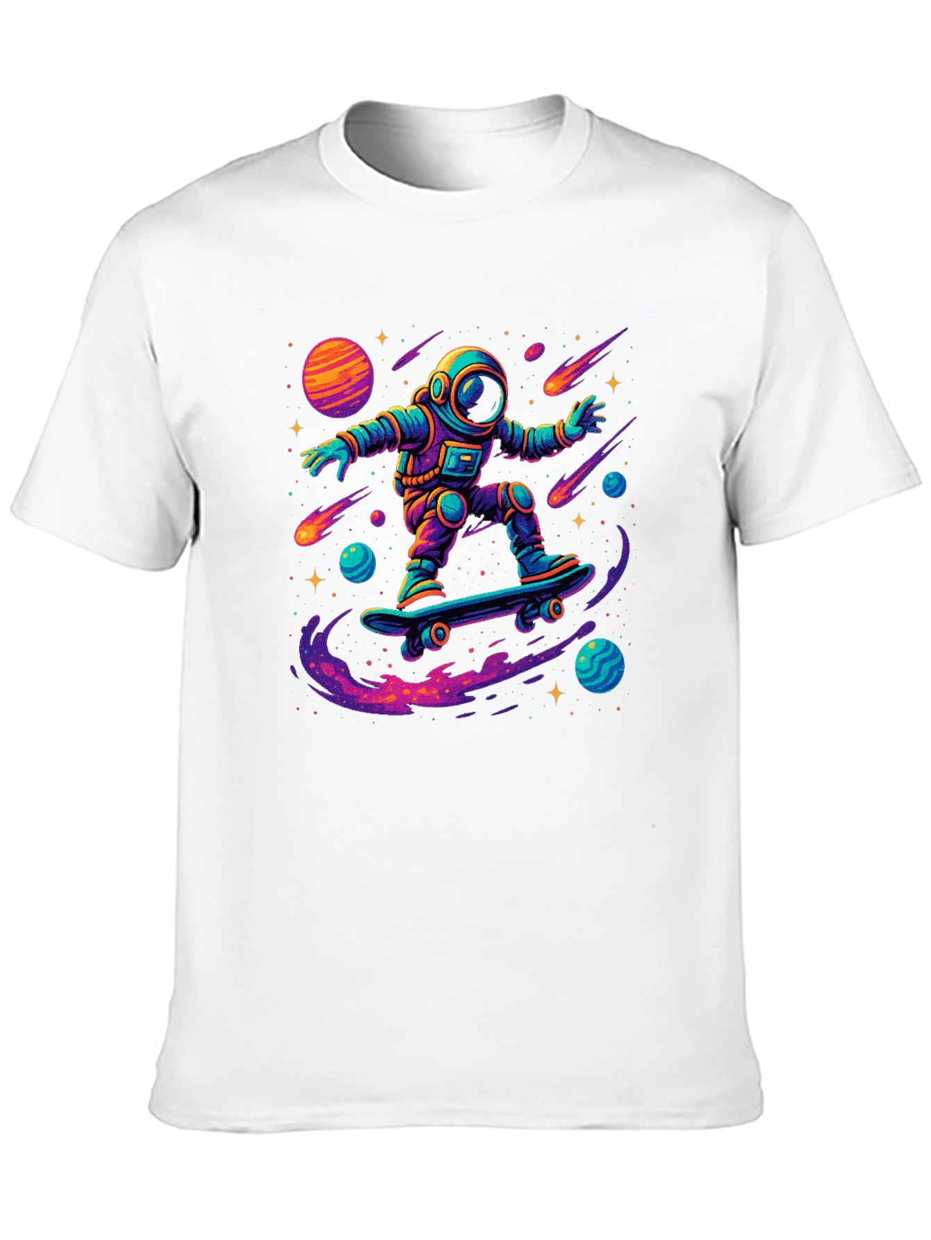Astronaut Skateboarder Graphic T-Shirt