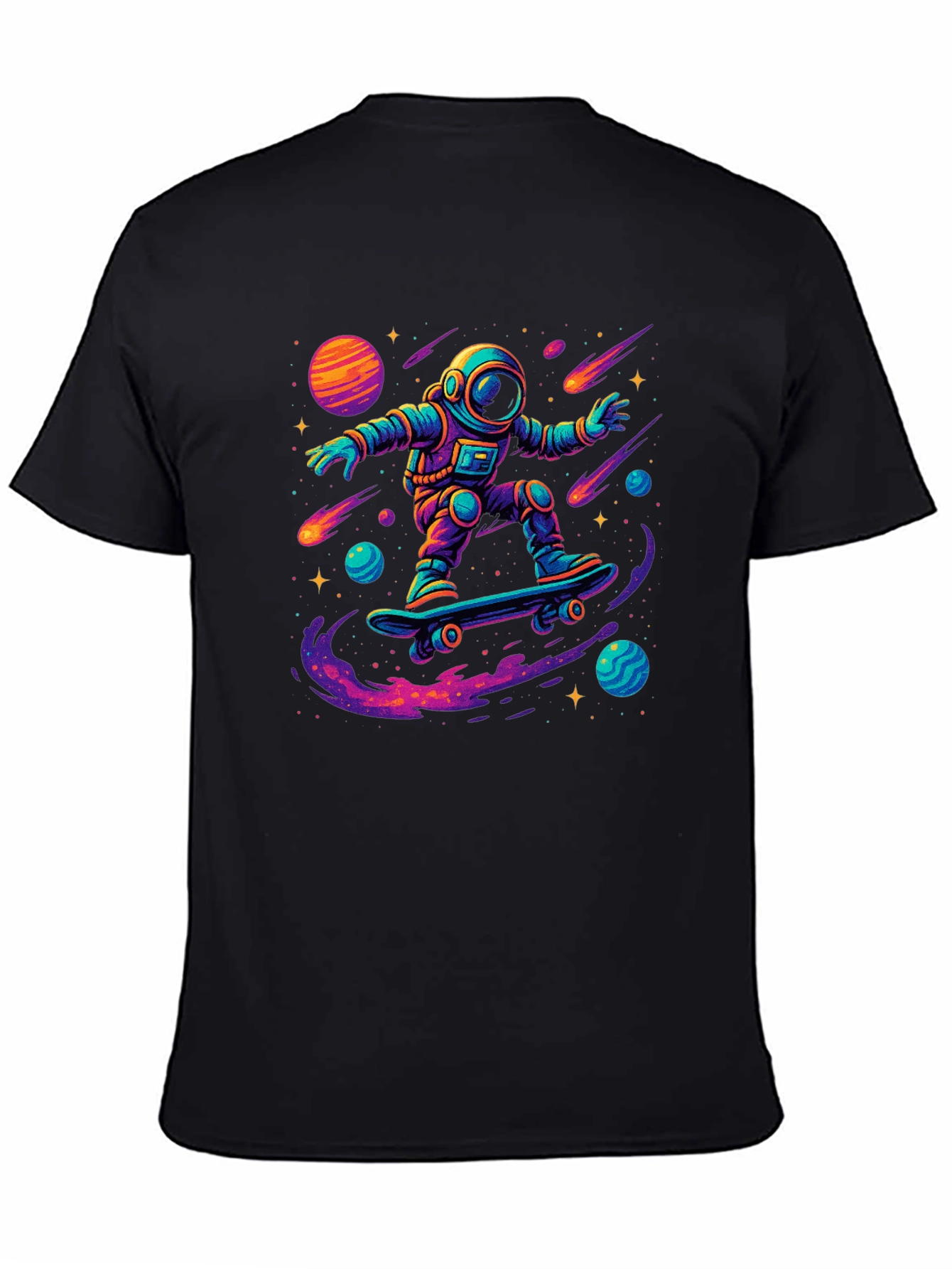 Astronaut Skateboarder Graphic T-Shirt