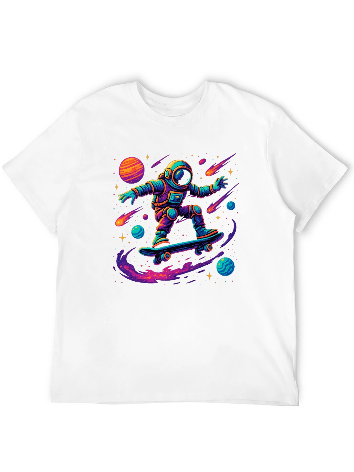 Astronaut Skateboarder Graphic T-Shirt