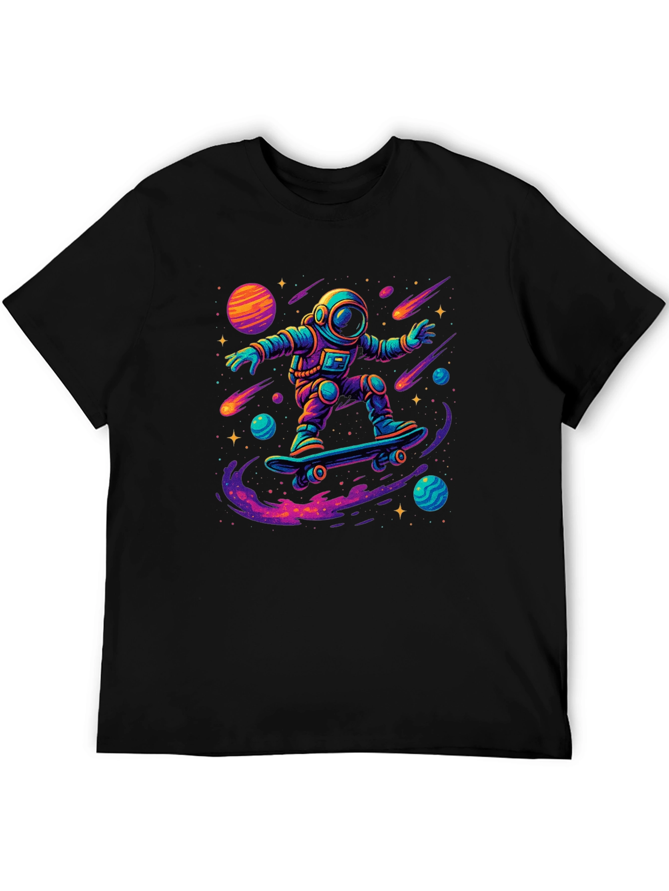 Astronaut Skateboarder Graphic T-Shirt