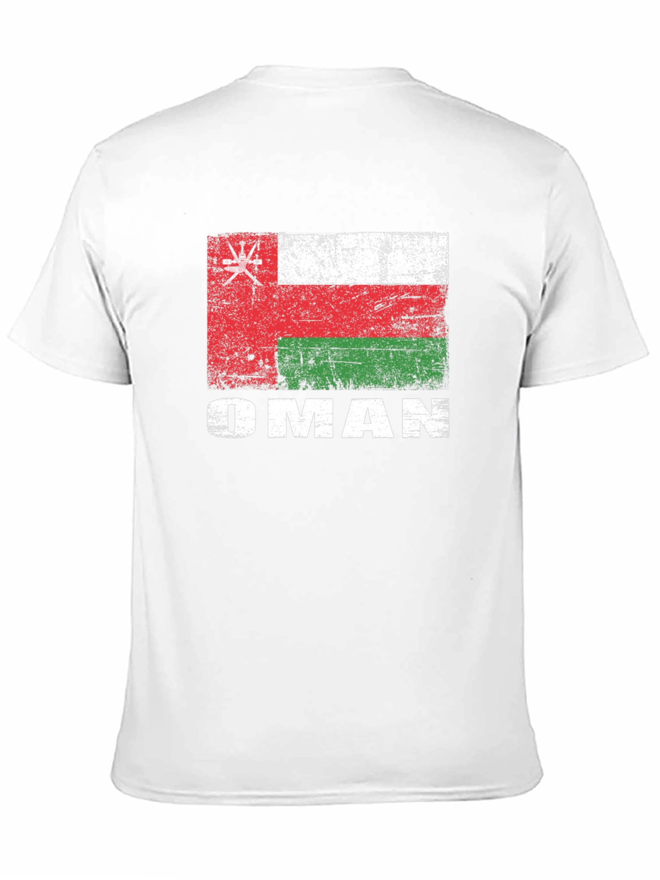 Oman Flag T-Shirt - Distressed Style Black Tee